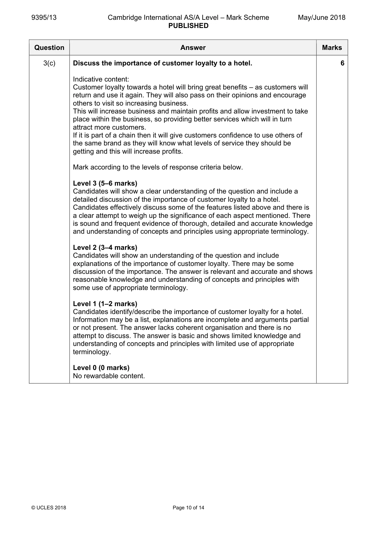 Mark scheme, page 10 of 14