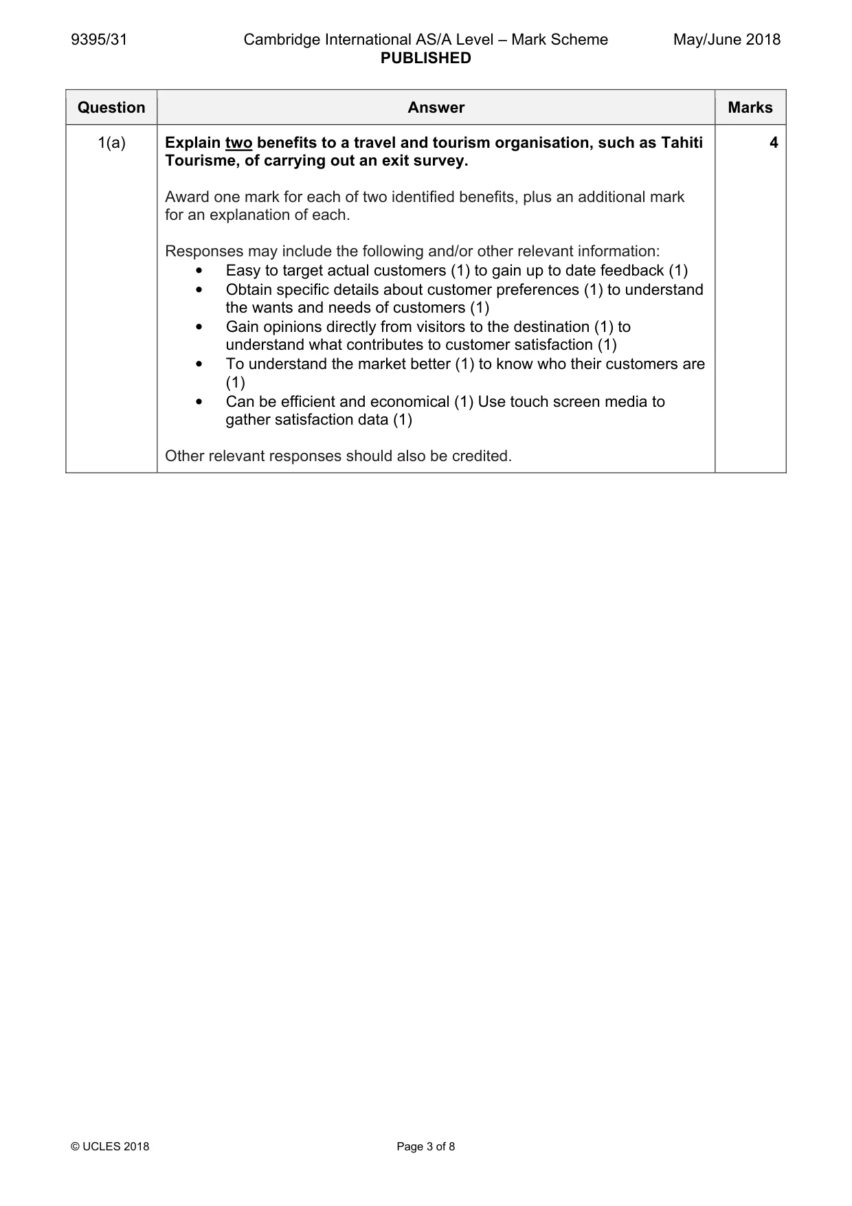 Mark scheme, page 3 of 8