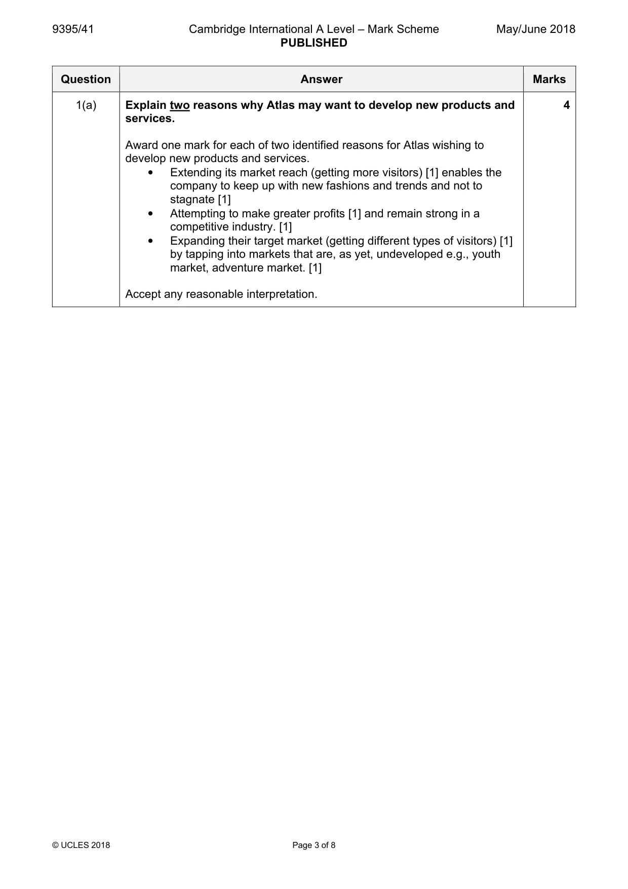 Mark scheme, page 3 of 8