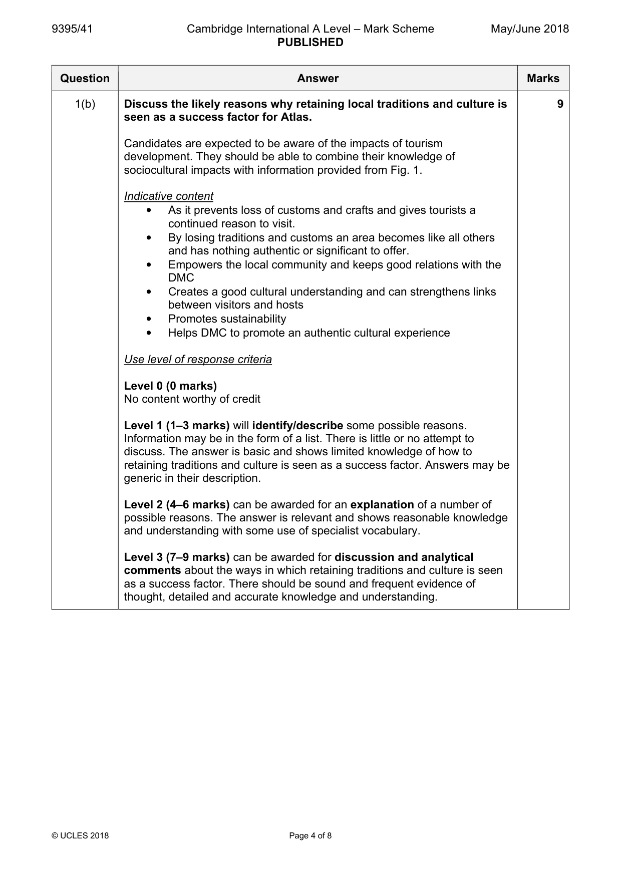 Mark scheme, page 4 of 8