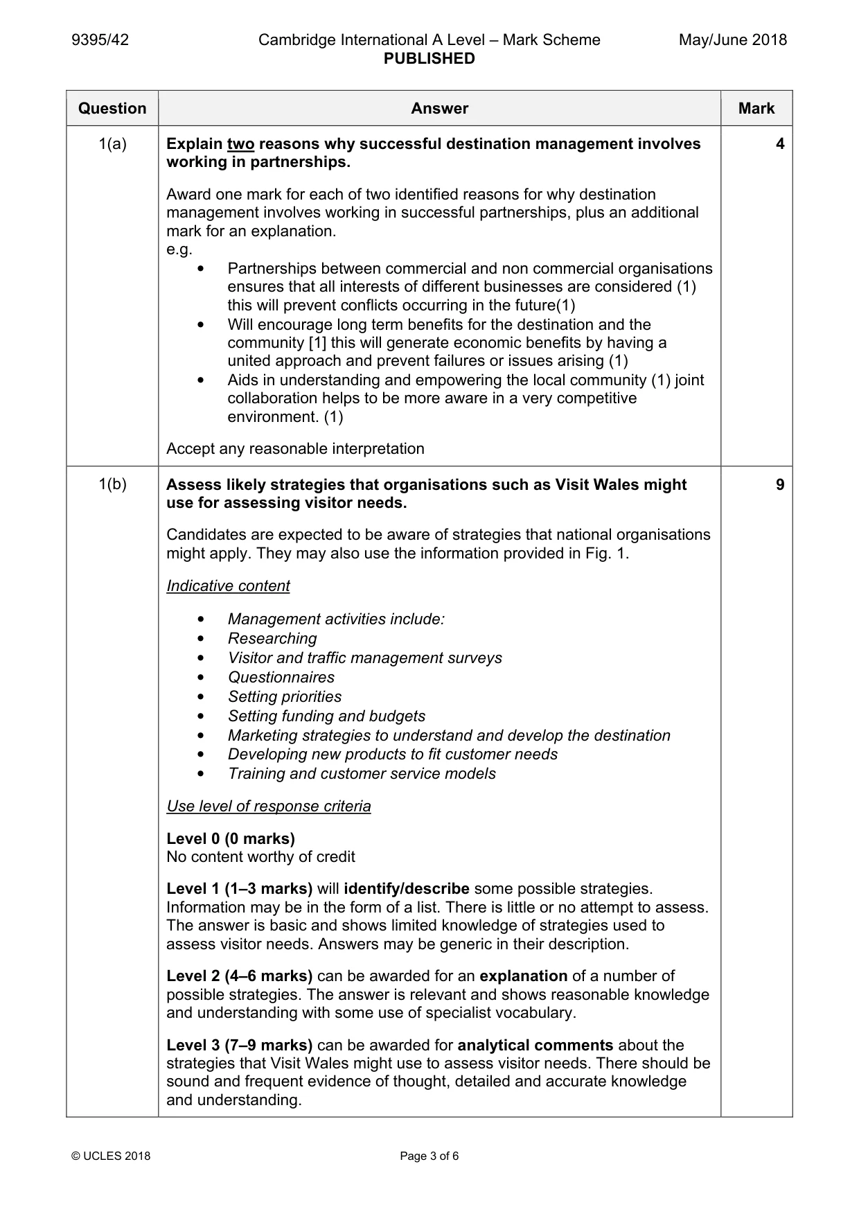 Mark scheme, page 3 of 6