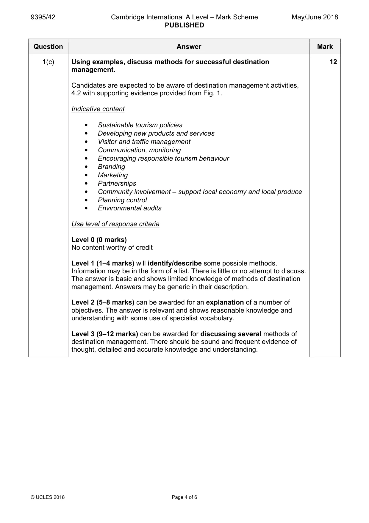 Mark scheme, page 4 of 6