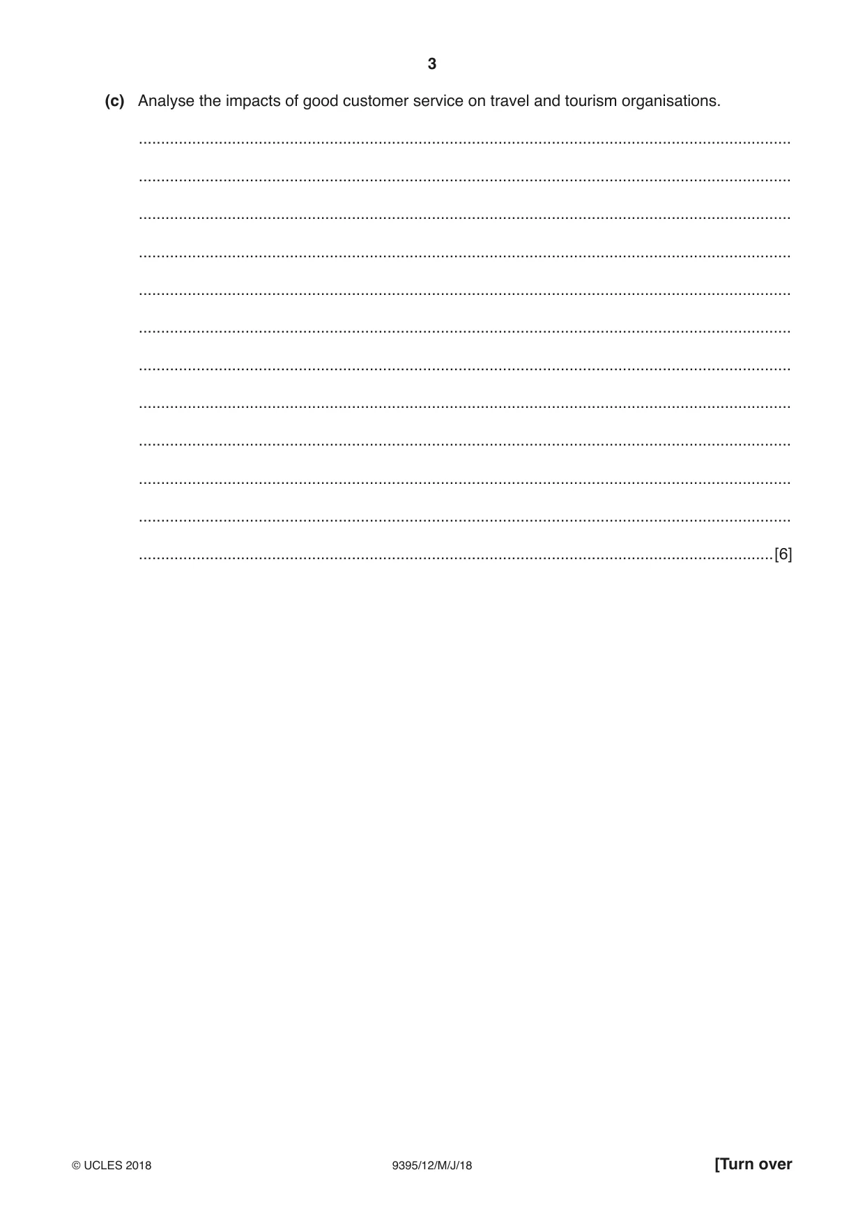 Cambridge A Level Travel and Tourism 9395 2018 May/June Paper 1 · Variant 2 question paper, page 3 of 16