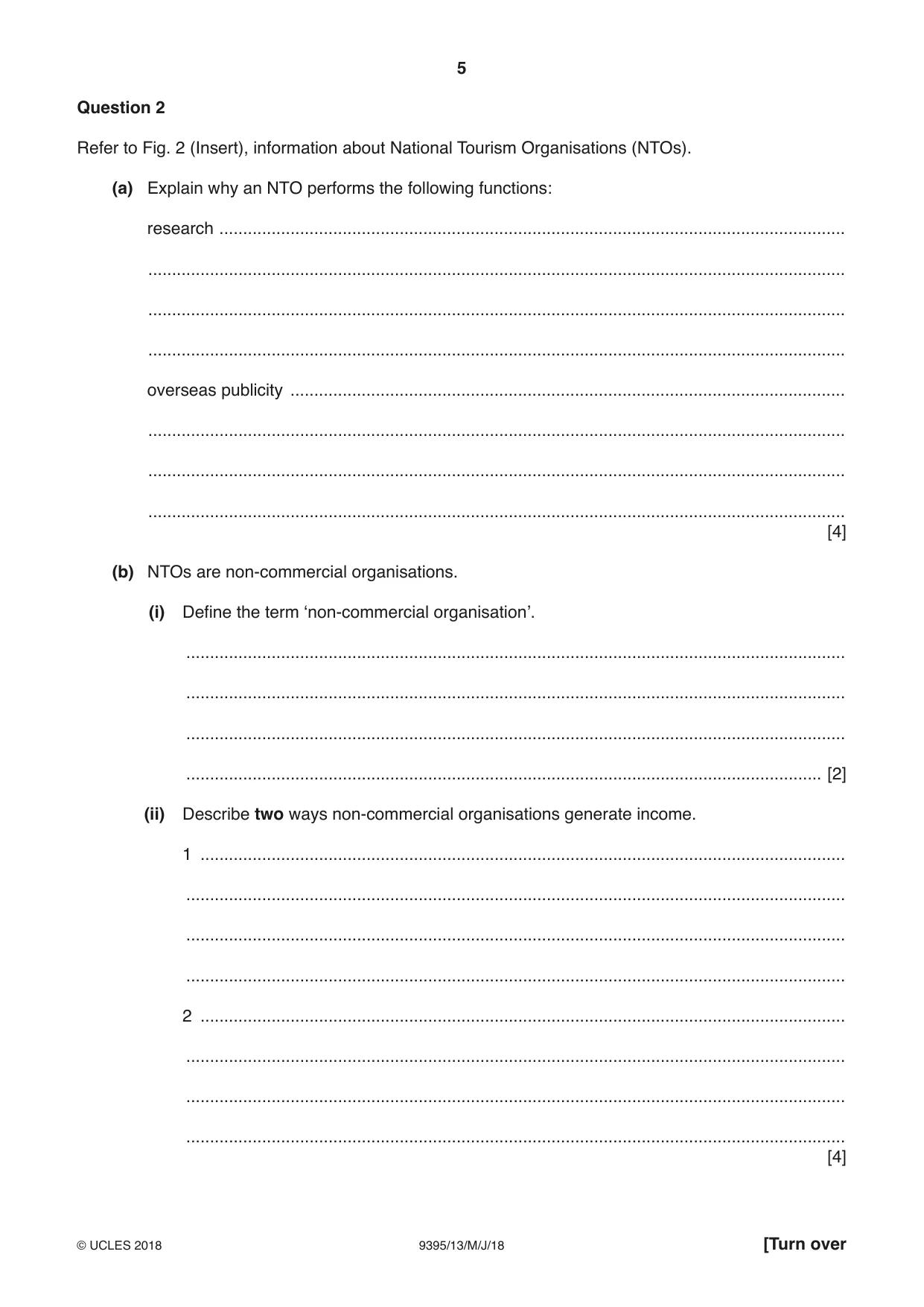 Cambridge A Level Travel and Tourism 9395 2018 May/June Paper 1 · Variant 3 question paper, page 5 of 16