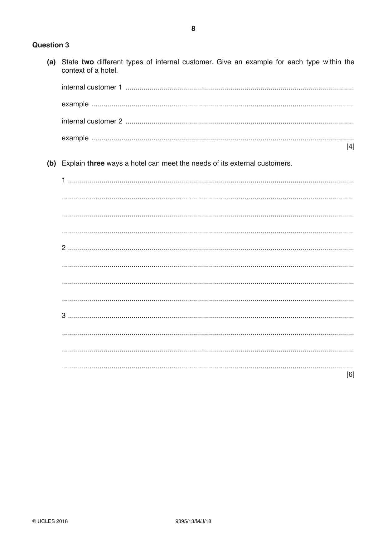 Cambridge A Level Travel and Tourism 9395 2018 May/June Paper 1 · Variant 3 question paper, page 8 of 16