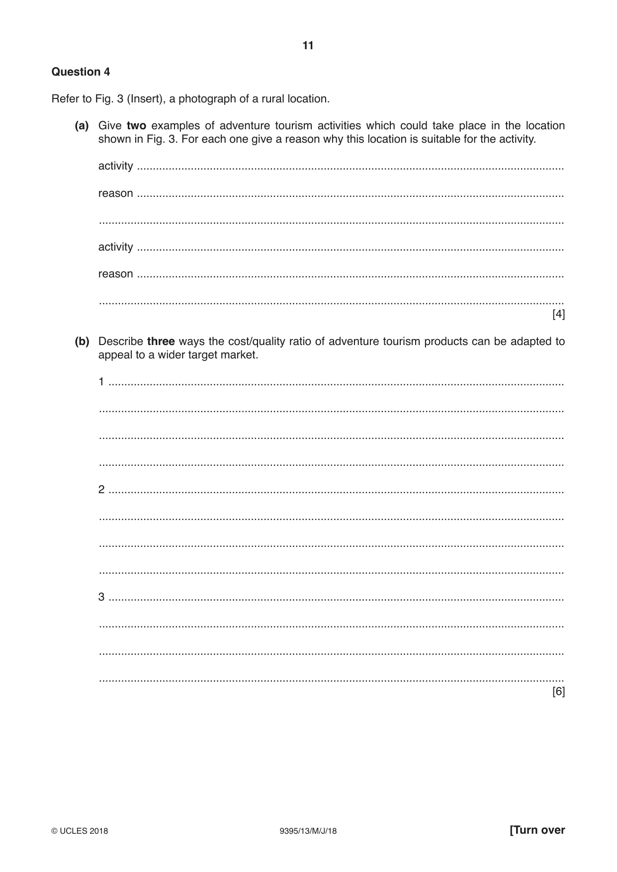 Cambridge A Level Travel and Tourism 9395 2018 May/June Paper 1 · Variant 3 question paper, page 11 of 16
