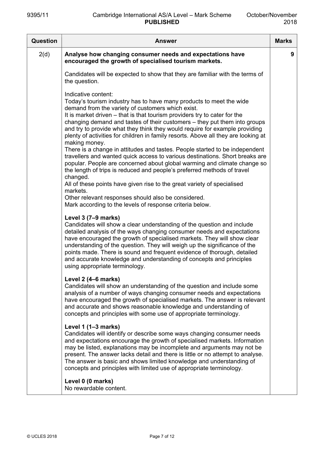 Mark scheme, page 7 of 12