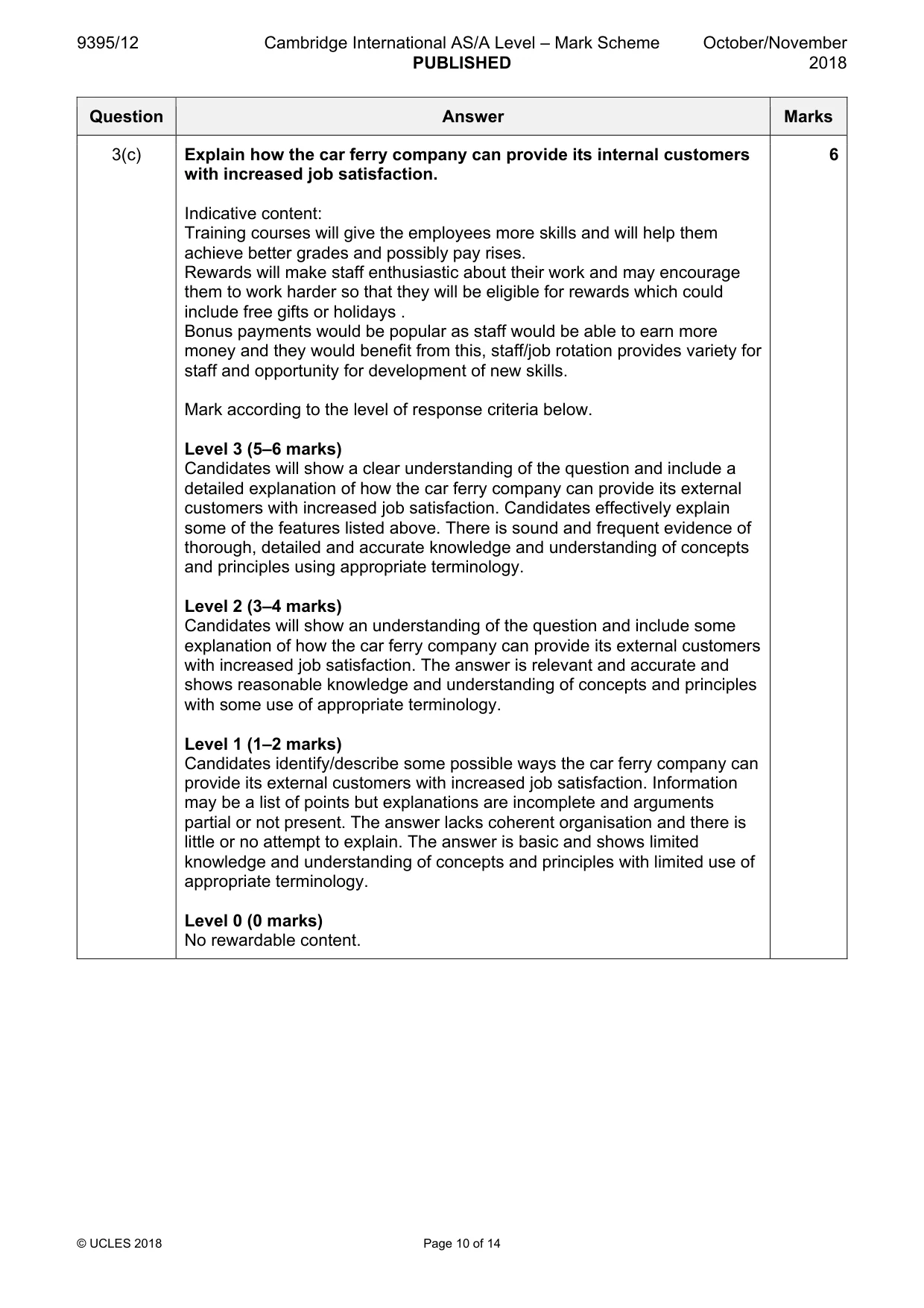 Mark scheme, page 10 of 14
