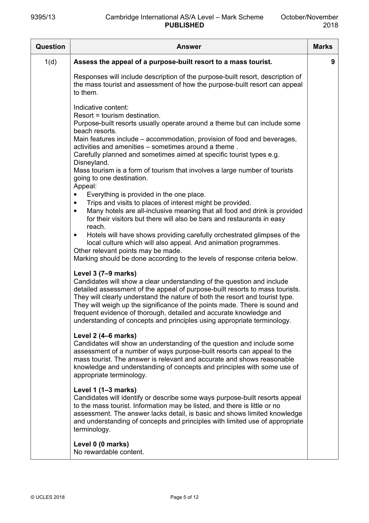 Mark scheme, page 5 of 12