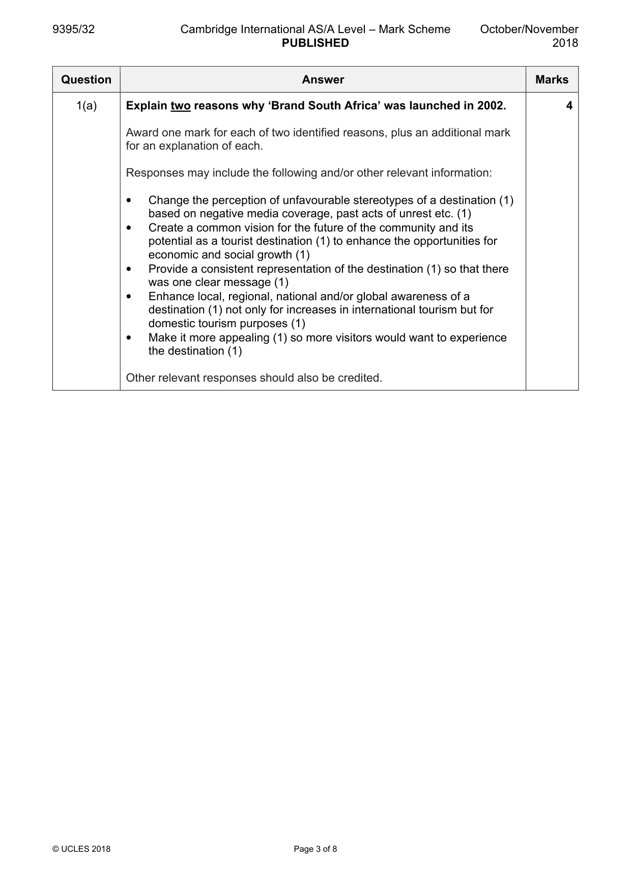 Mark scheme, page 3 of 8