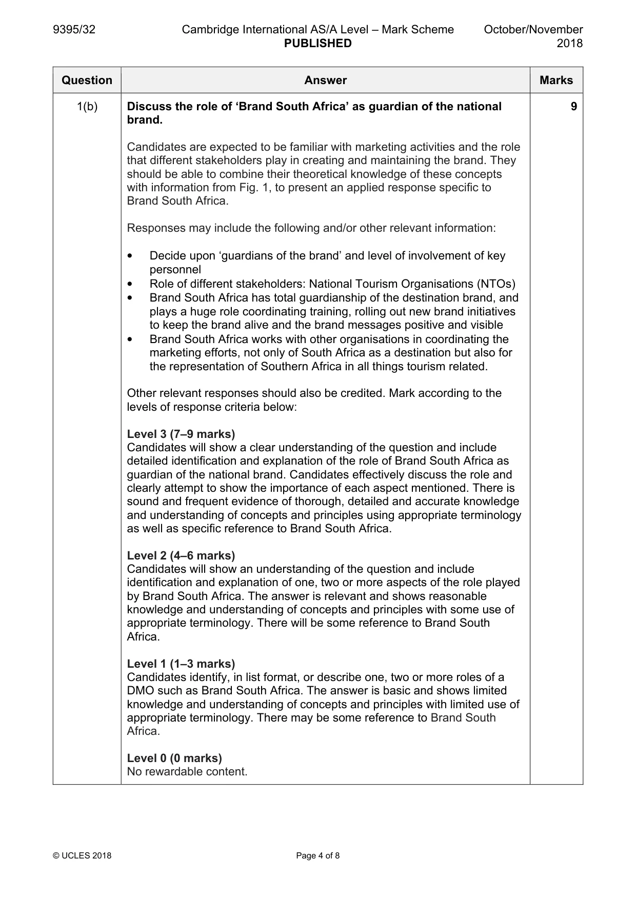 Mark scheme, page 4 of 8