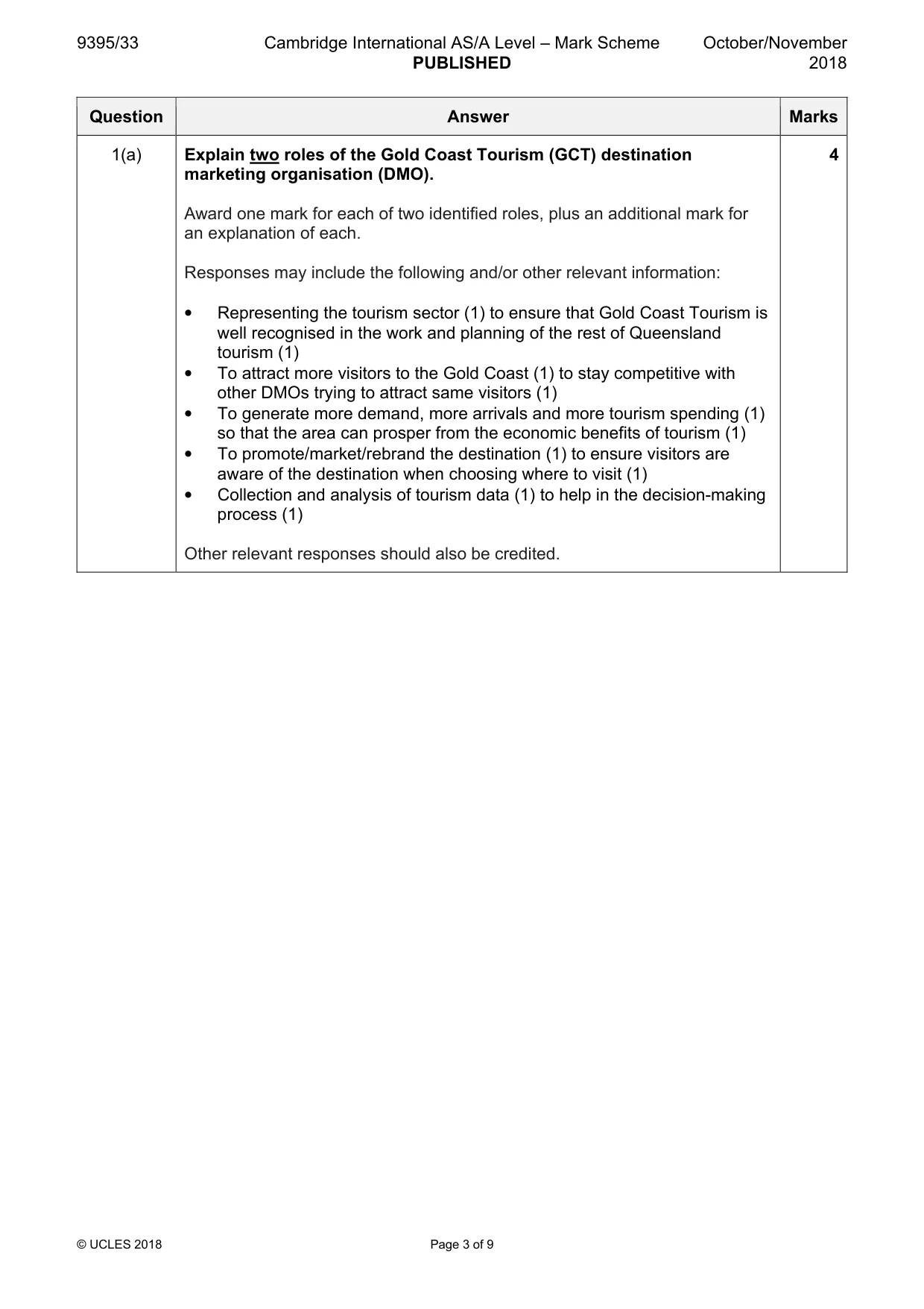 Mark scheme, page 3 of 9