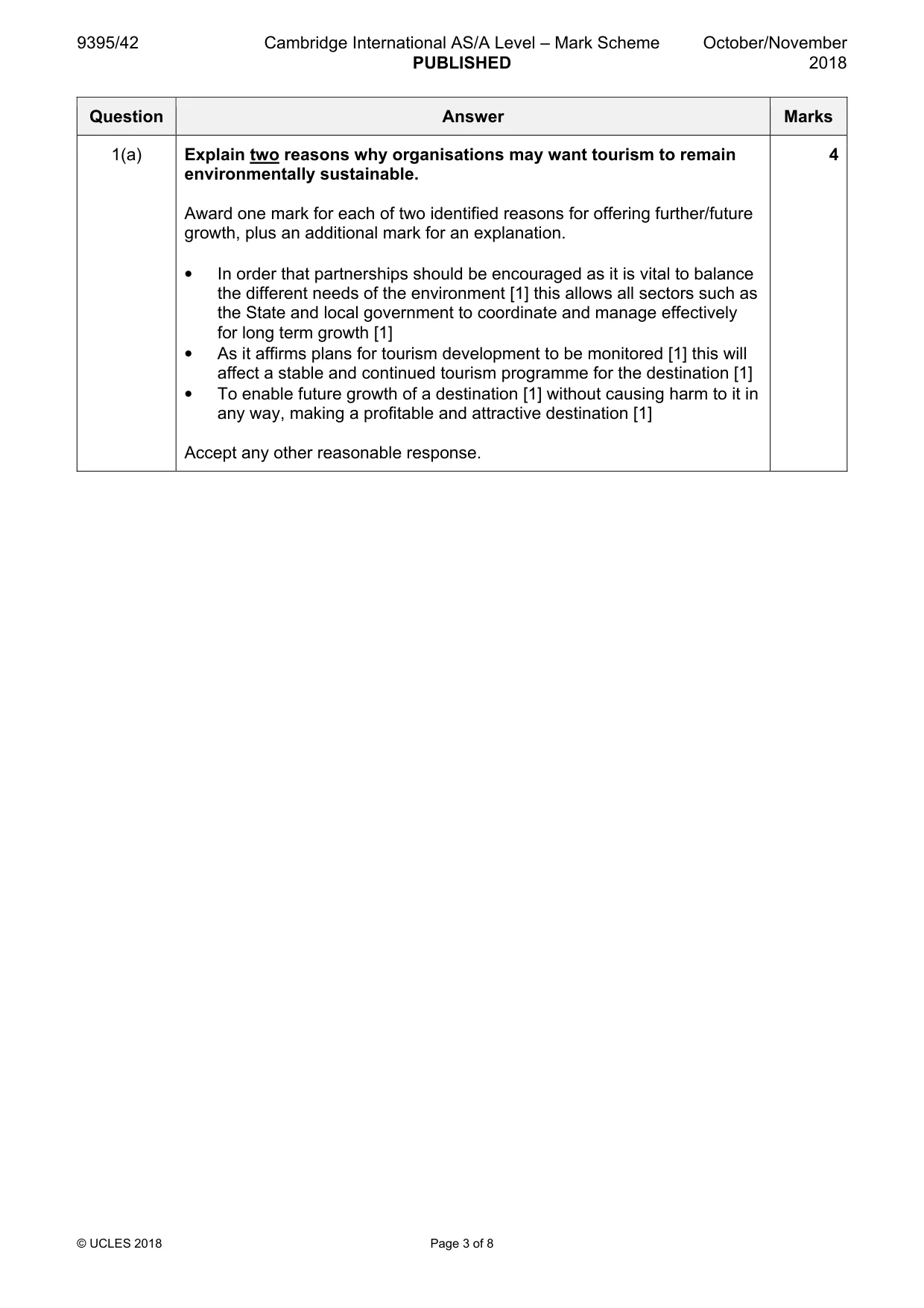 Mark scheme, page 3 of 8
