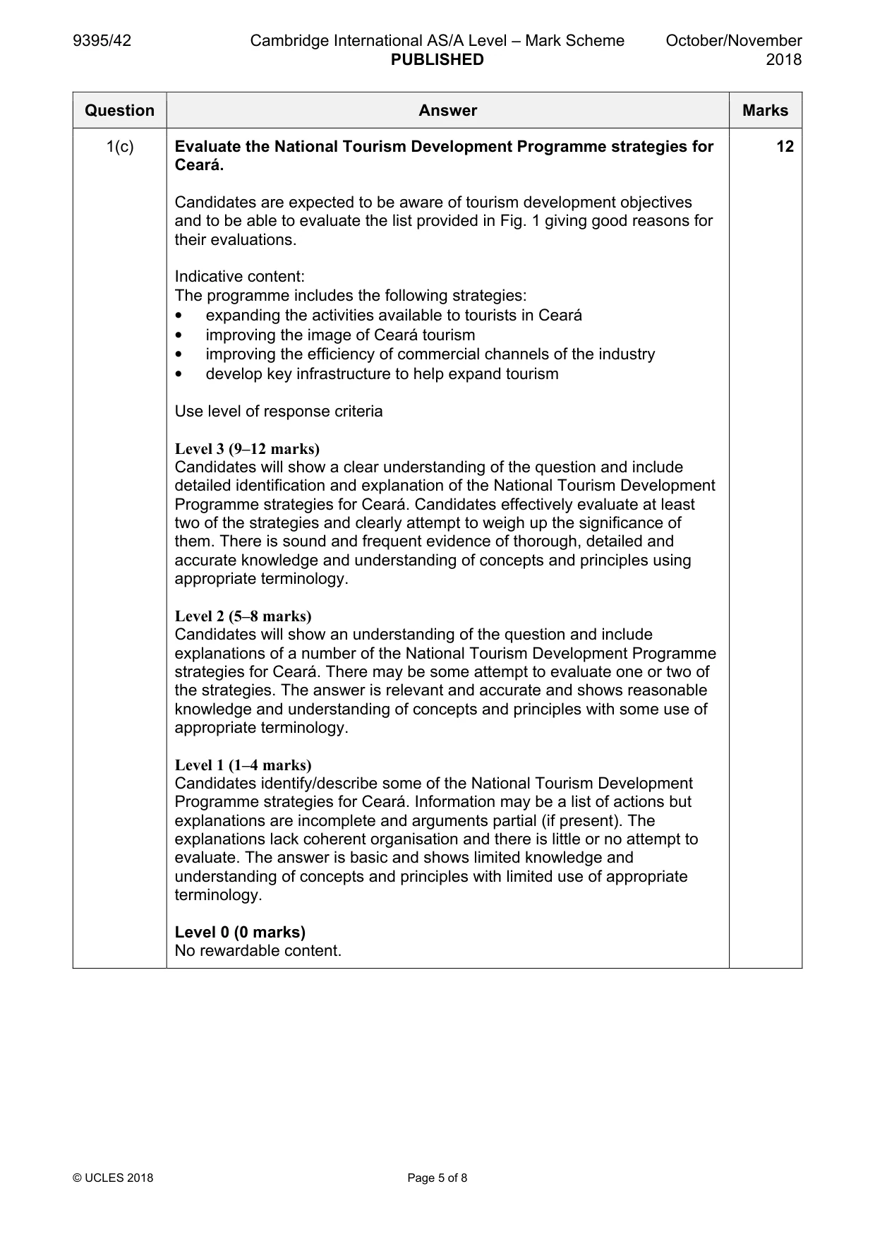Mark scheme, page 5 of 8