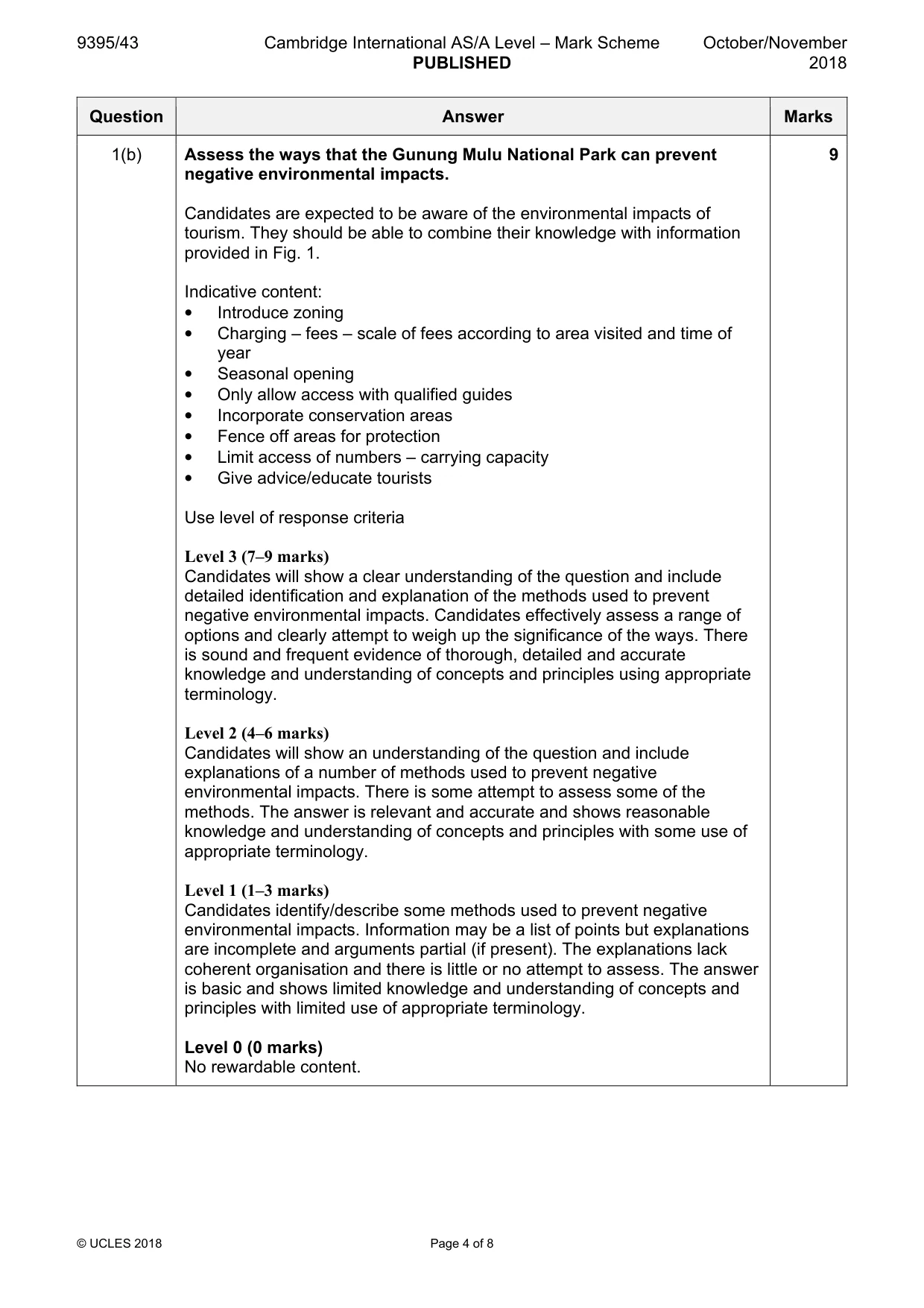 Mark scheme, page 4 of 8