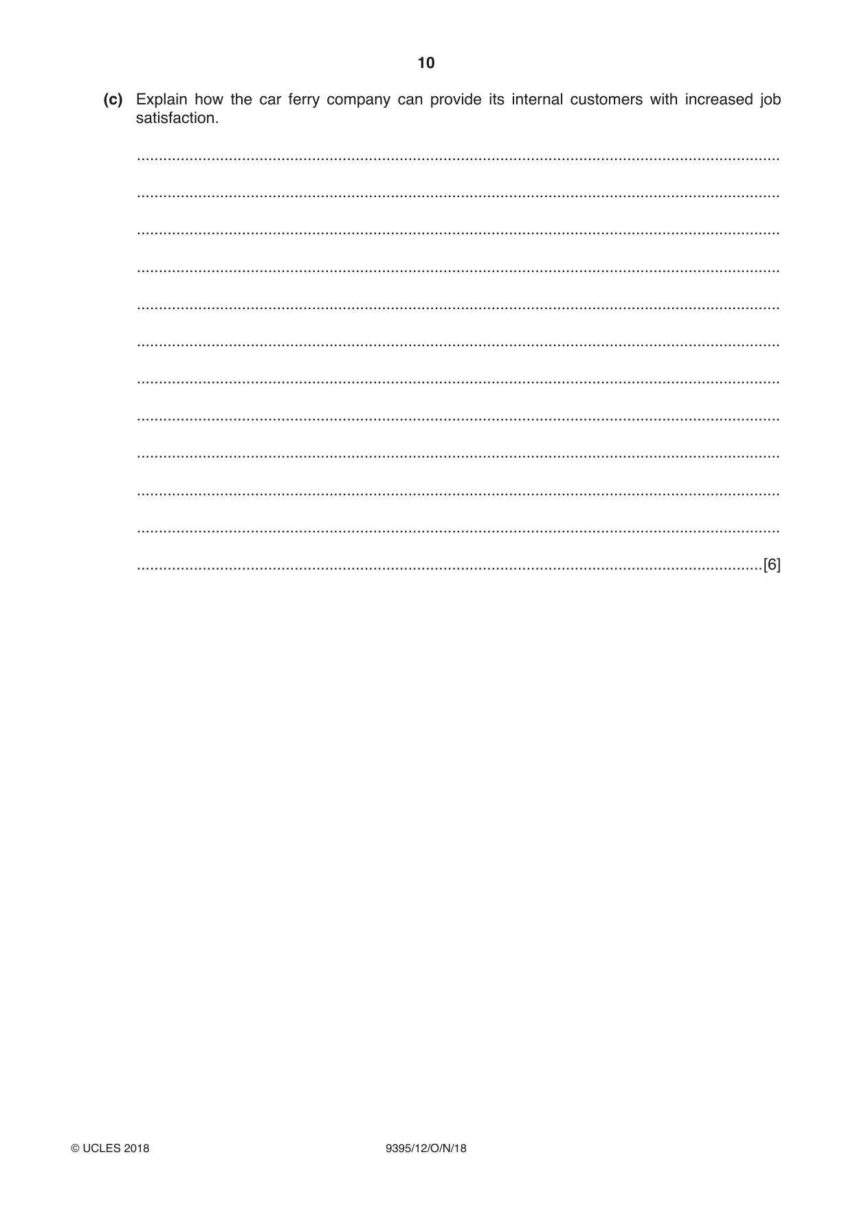 Cambridge A Level Travel and Tourism 9395 2018 Oct/Nov Paper 1 · Variant 2 question paper, page 10 of 16