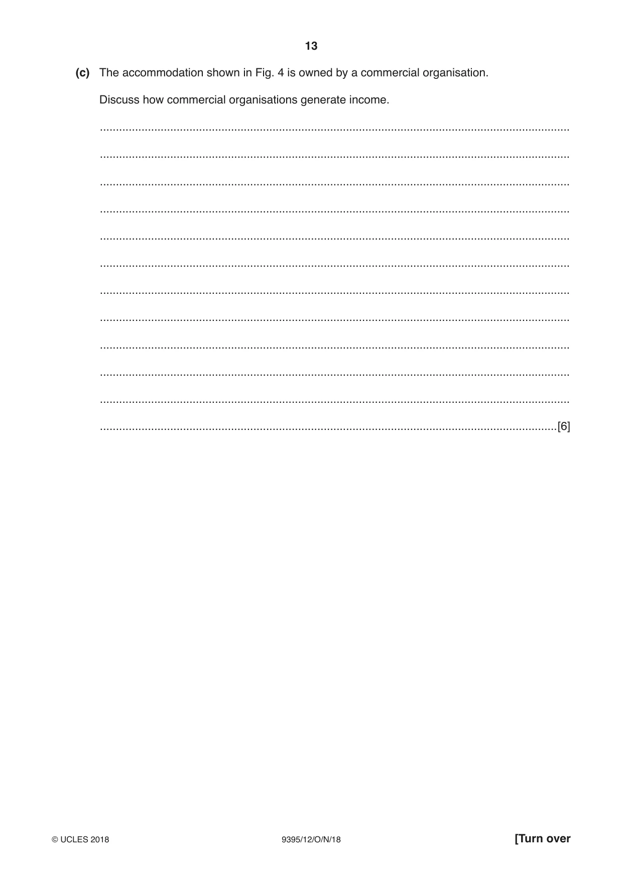 Cambridge A Level Travel and Tourism 9395 2018 Oct/Nov Paper 1 · Variant 2 question paper, page 13 of 16