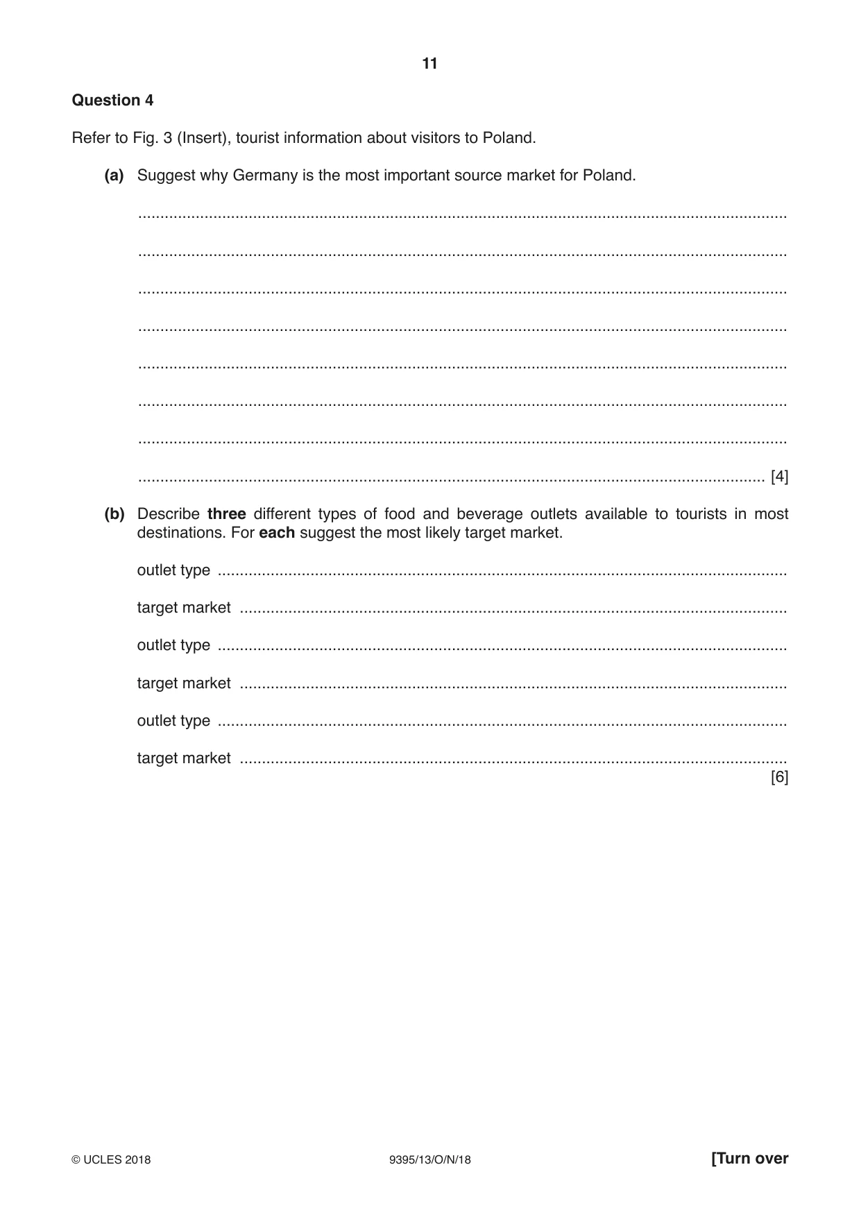 Cambridge A Level Travel and Tourism 9395 2018 Oct/Nov Paper 1 · Variant 3 question paper, page 11 of 16