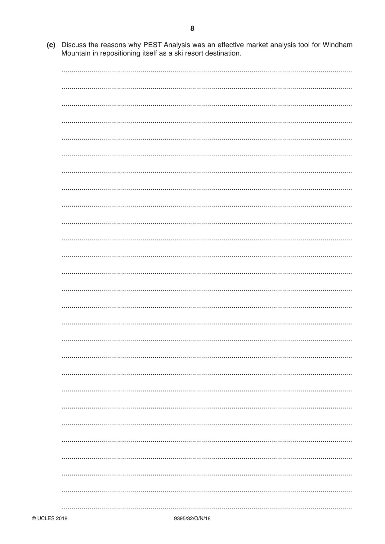 Cambridge A Level Travel and Tourism 9395 2018 Oct/Nov Paper 3 · Variant 2 question paper, page 8 of 12