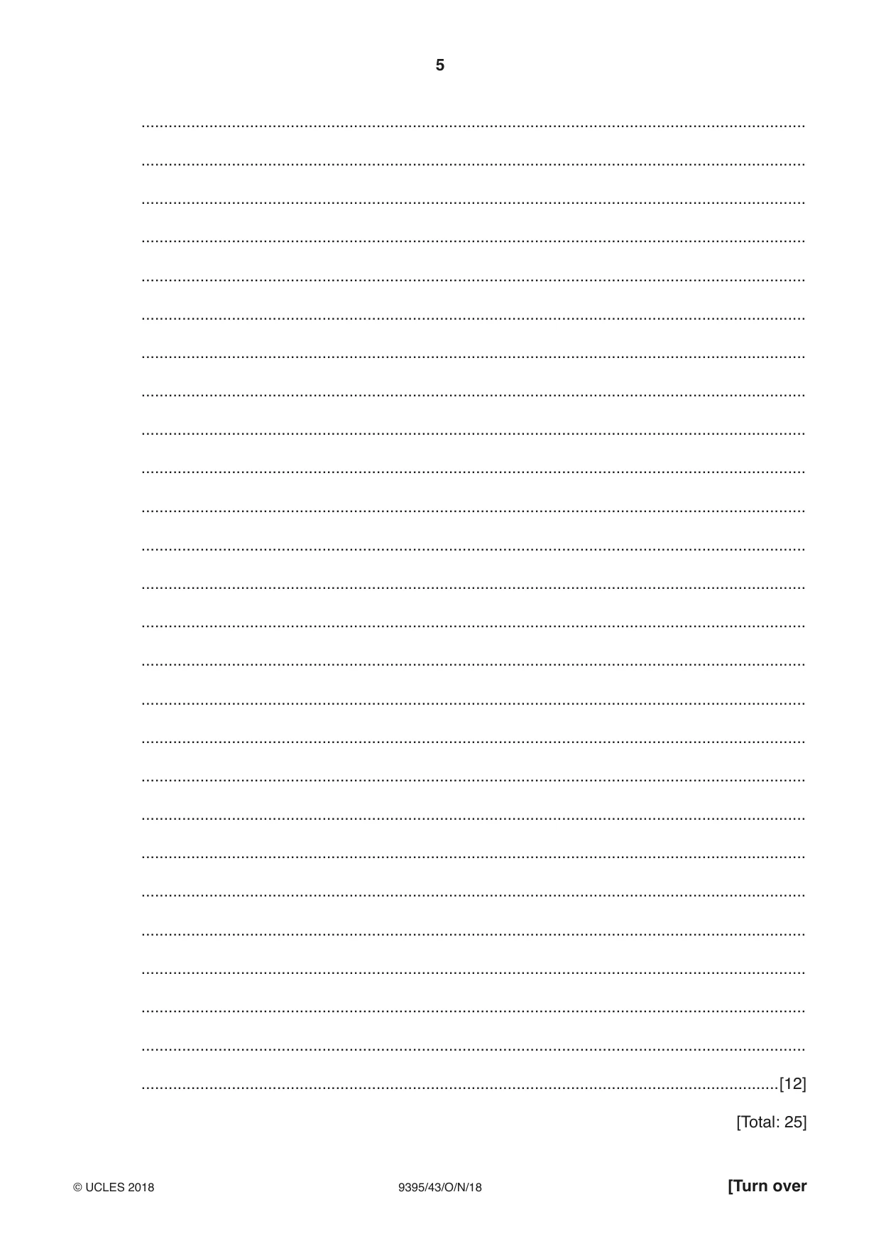 Cambridge A Level Travel and Tourism 9395 2018 Oct/Nov Paper 4 · Variant 3 question paper, page 5 of 12