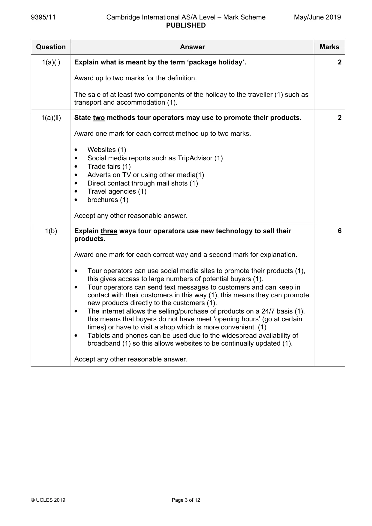 Mark scheme, page 3 of 12