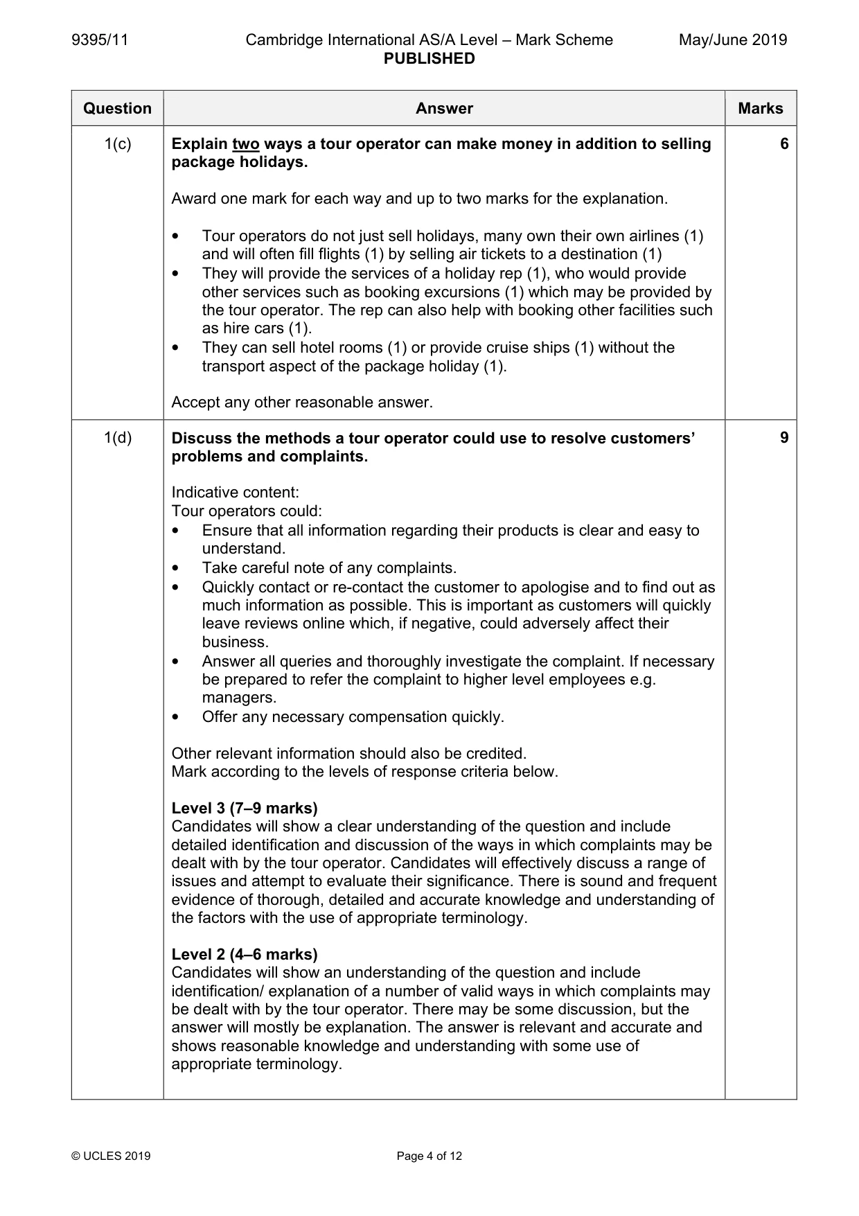 Mark scheme, page 4 of 12