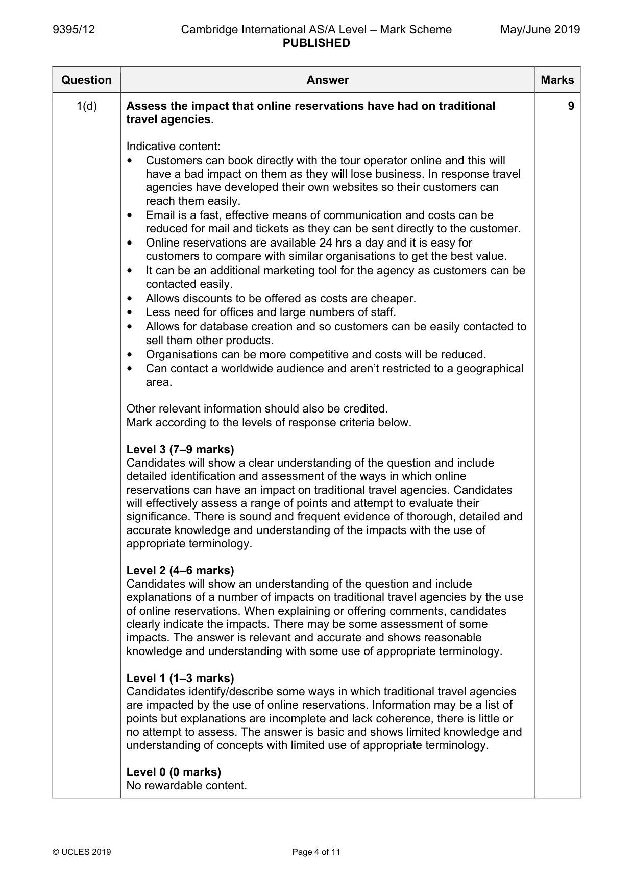 Mark scheme, page 4 of 11