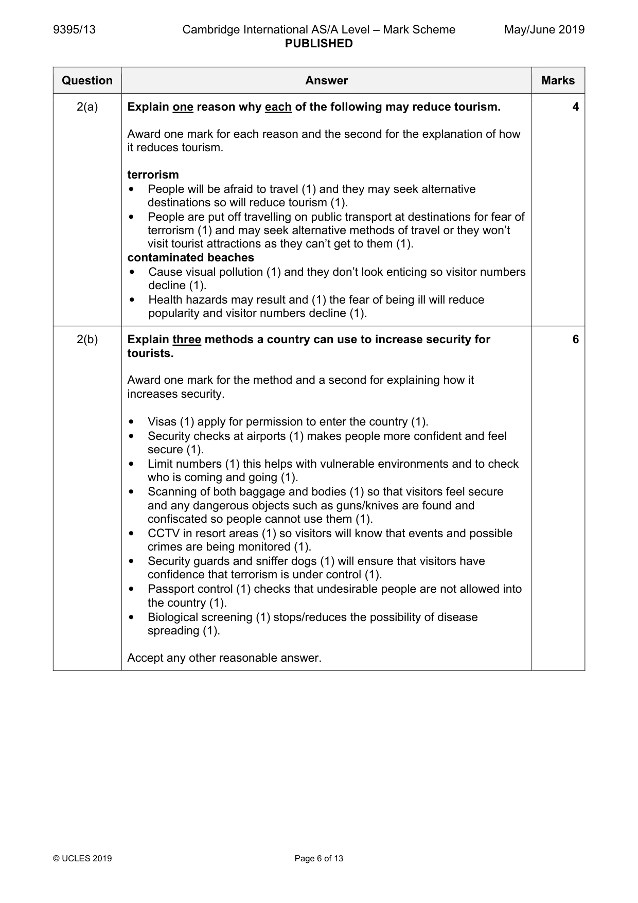 Mark scheme, page 6 of 13