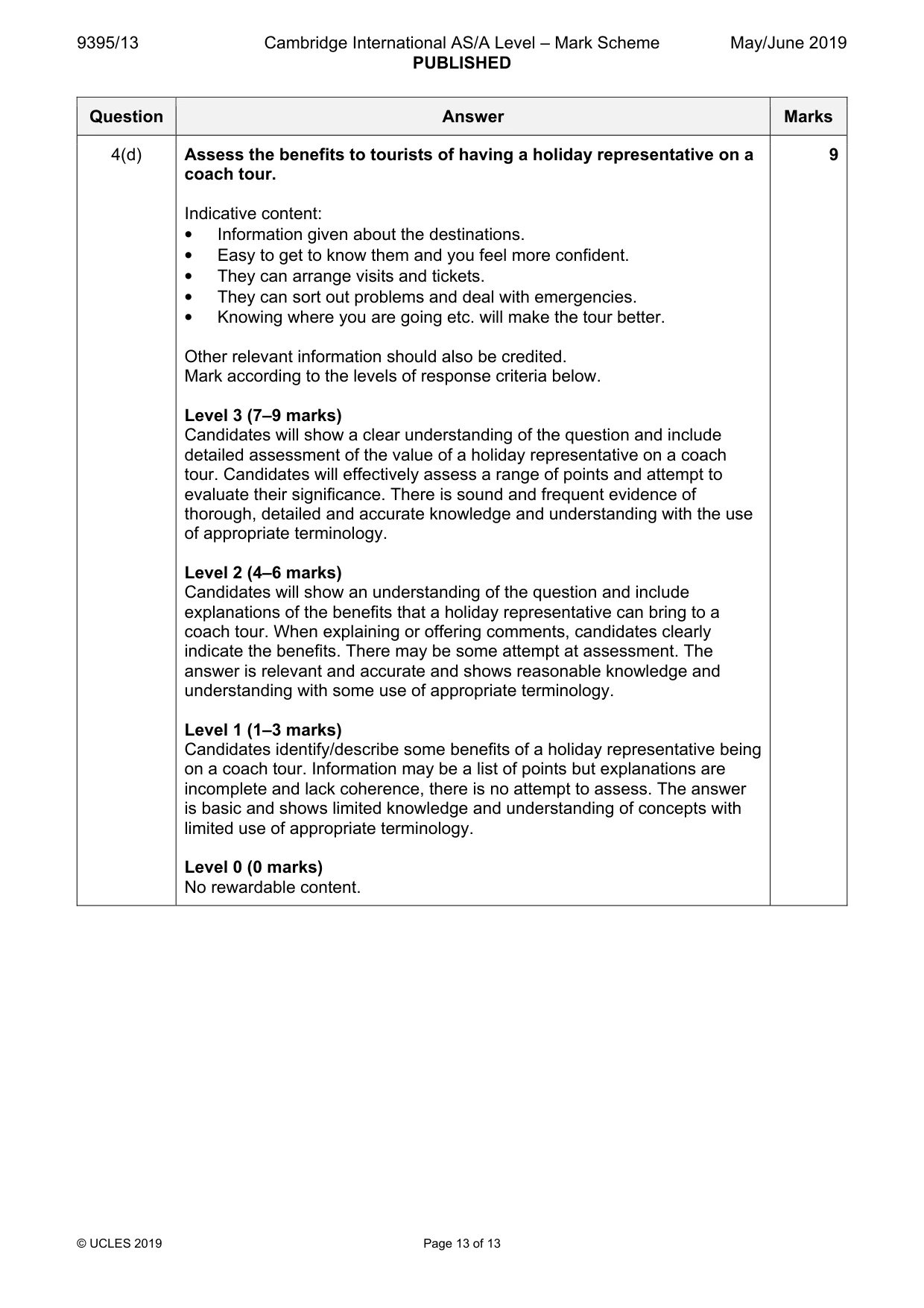 Mark scheme, page 13 of 13