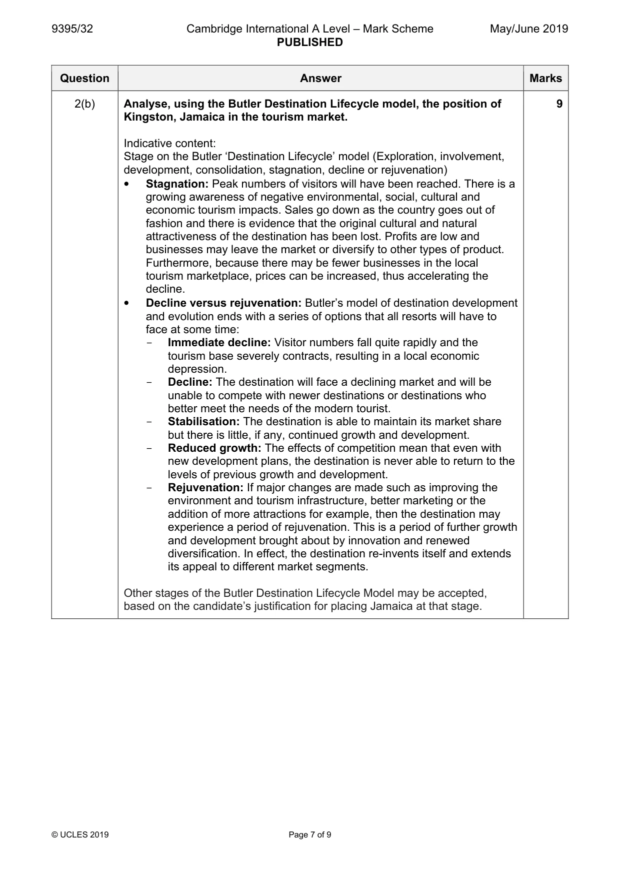 Mark scheme, page 7 of 9