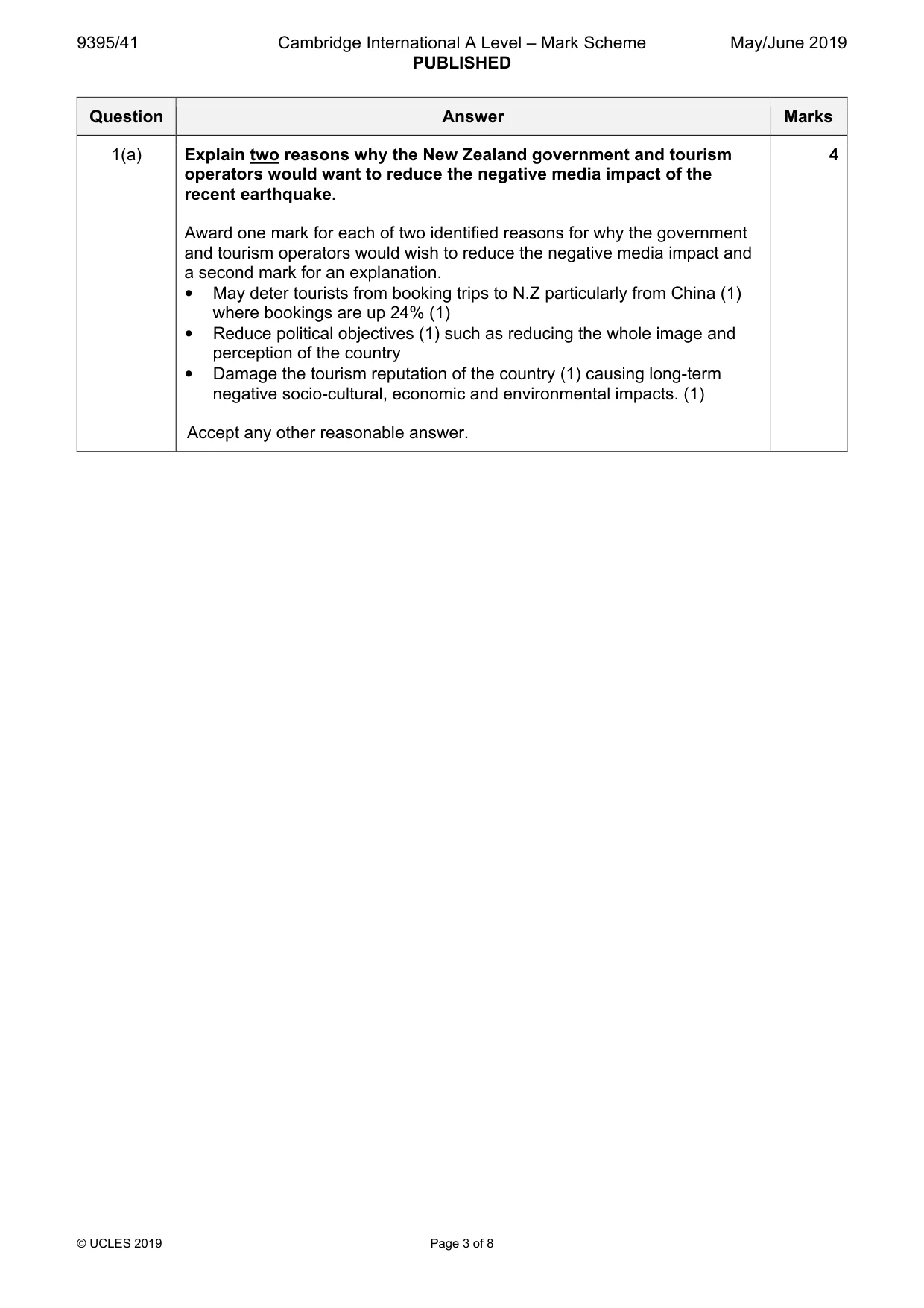 Mark scheme, page 3 of 8