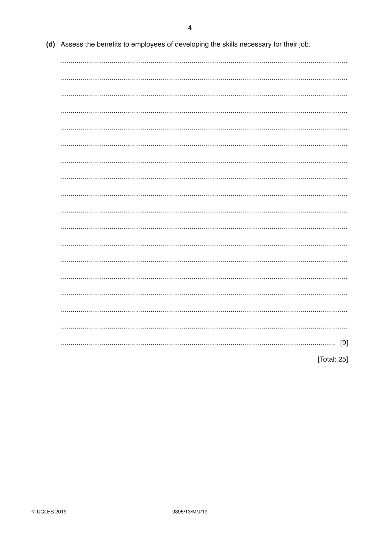 Cambridge A Level Travel and Tourism 9395 2019 May/June Paper 1 · Variant 3 question paper, page 4 of 16