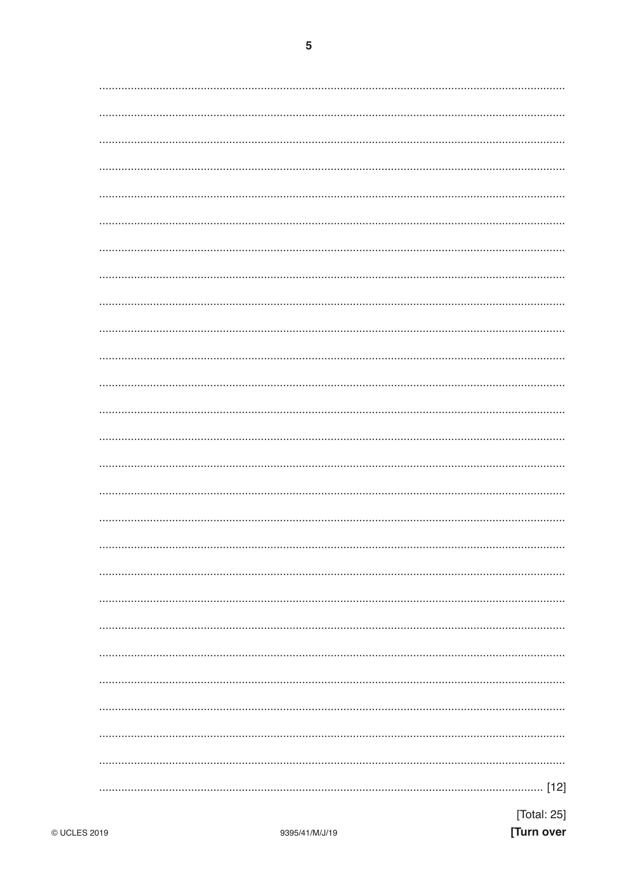 Cambridge A Level Travel and Tourism 9395 2019 May/June Paper 4 · Variant 1 question paper, page 5 of 12