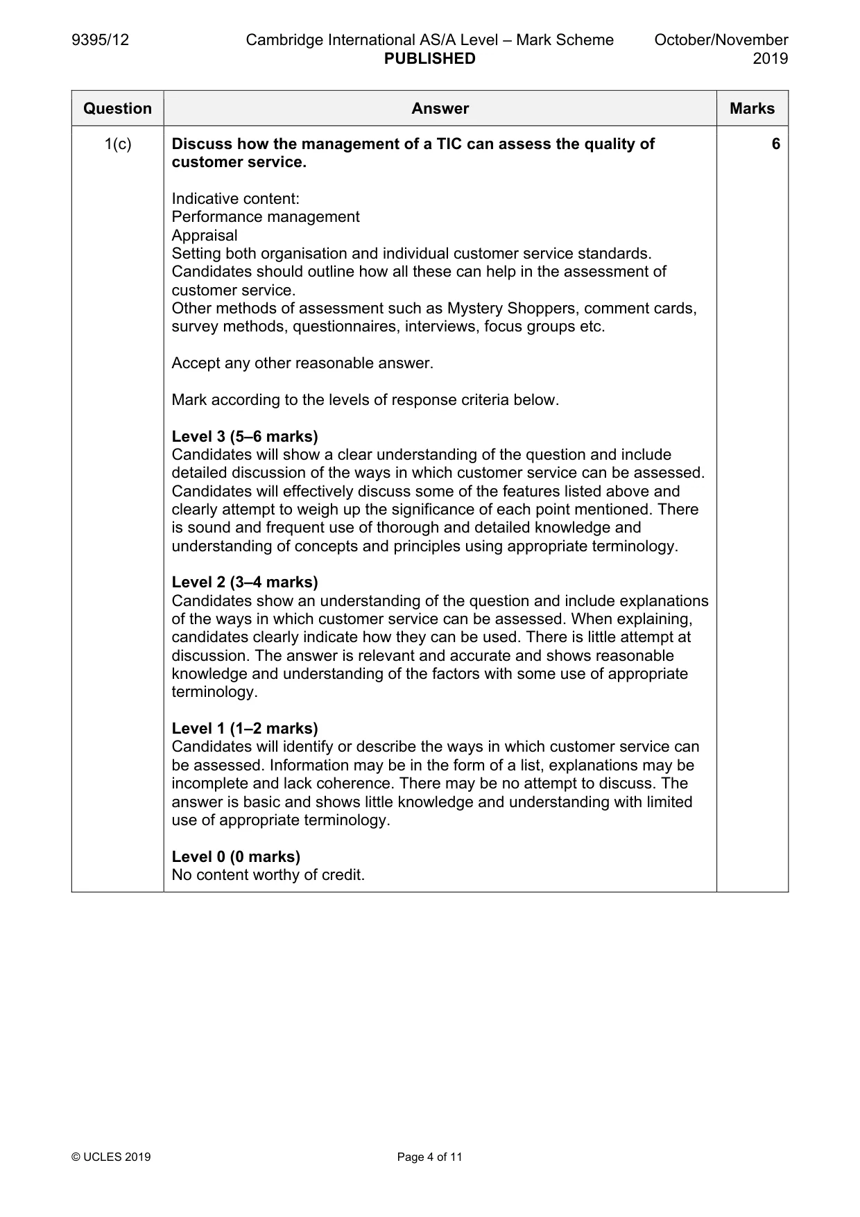 Mark scheme, page 4 of 11