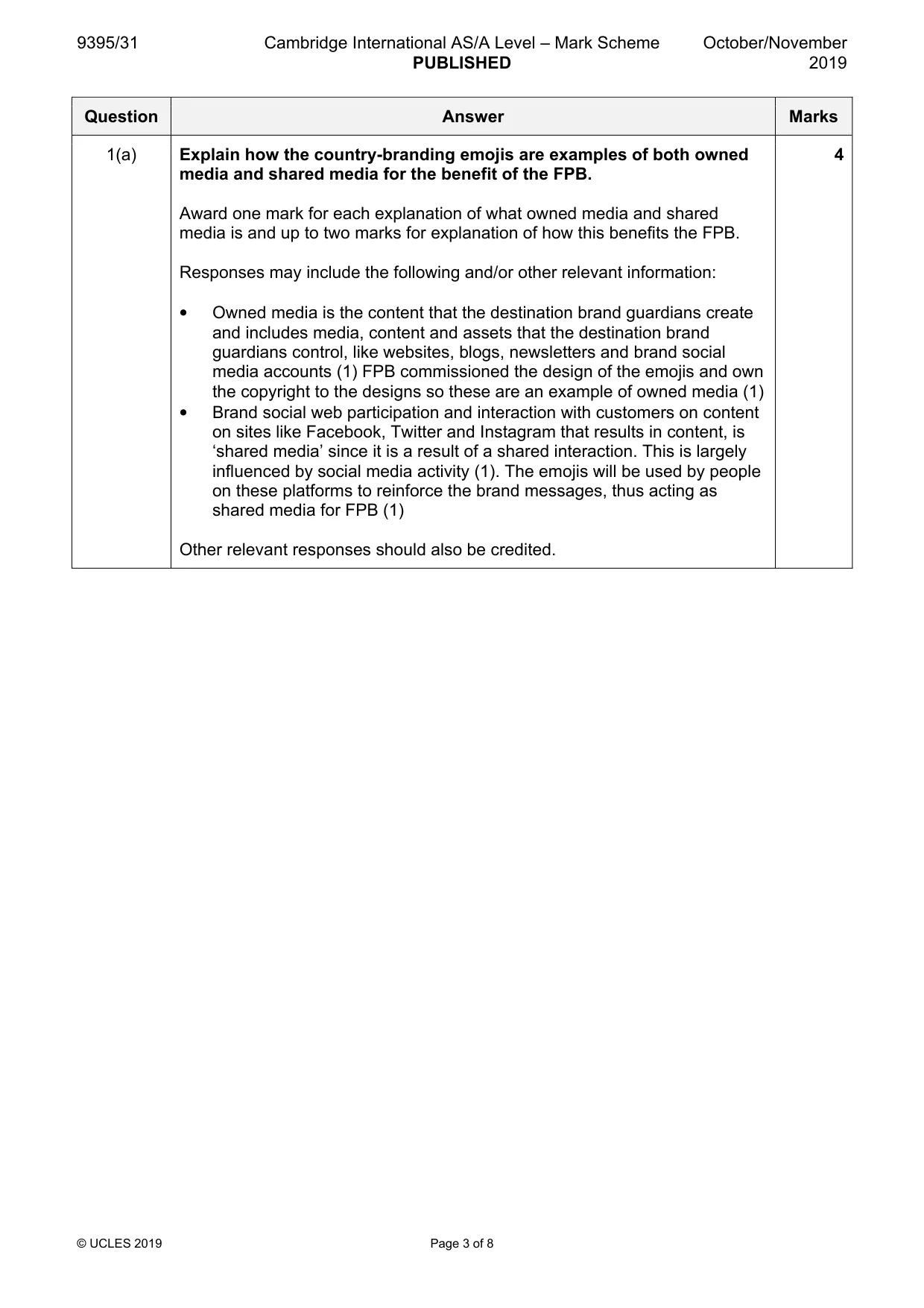 Mark scheme, page 3 of 8