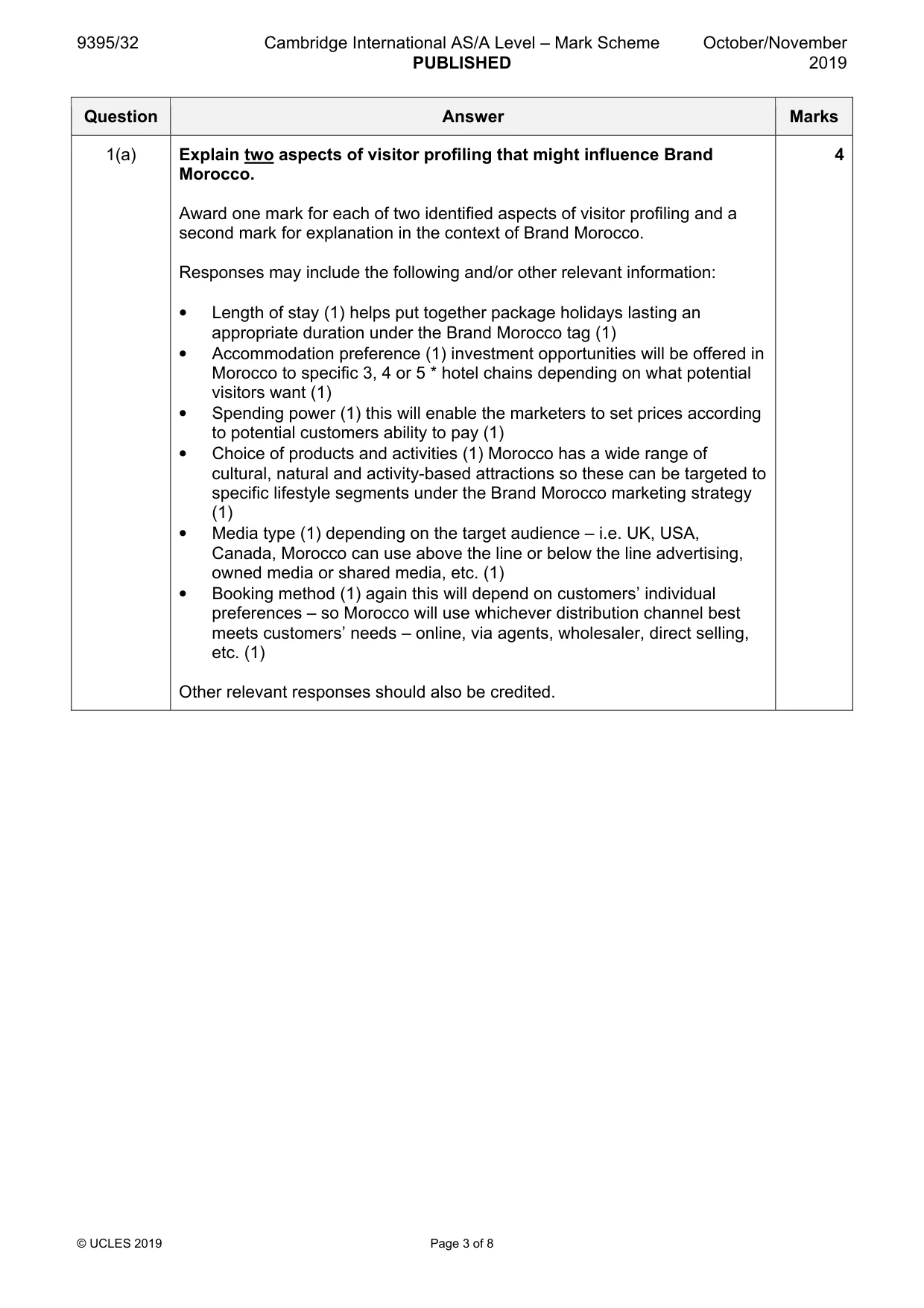 Mark scheme, page 3 of 8