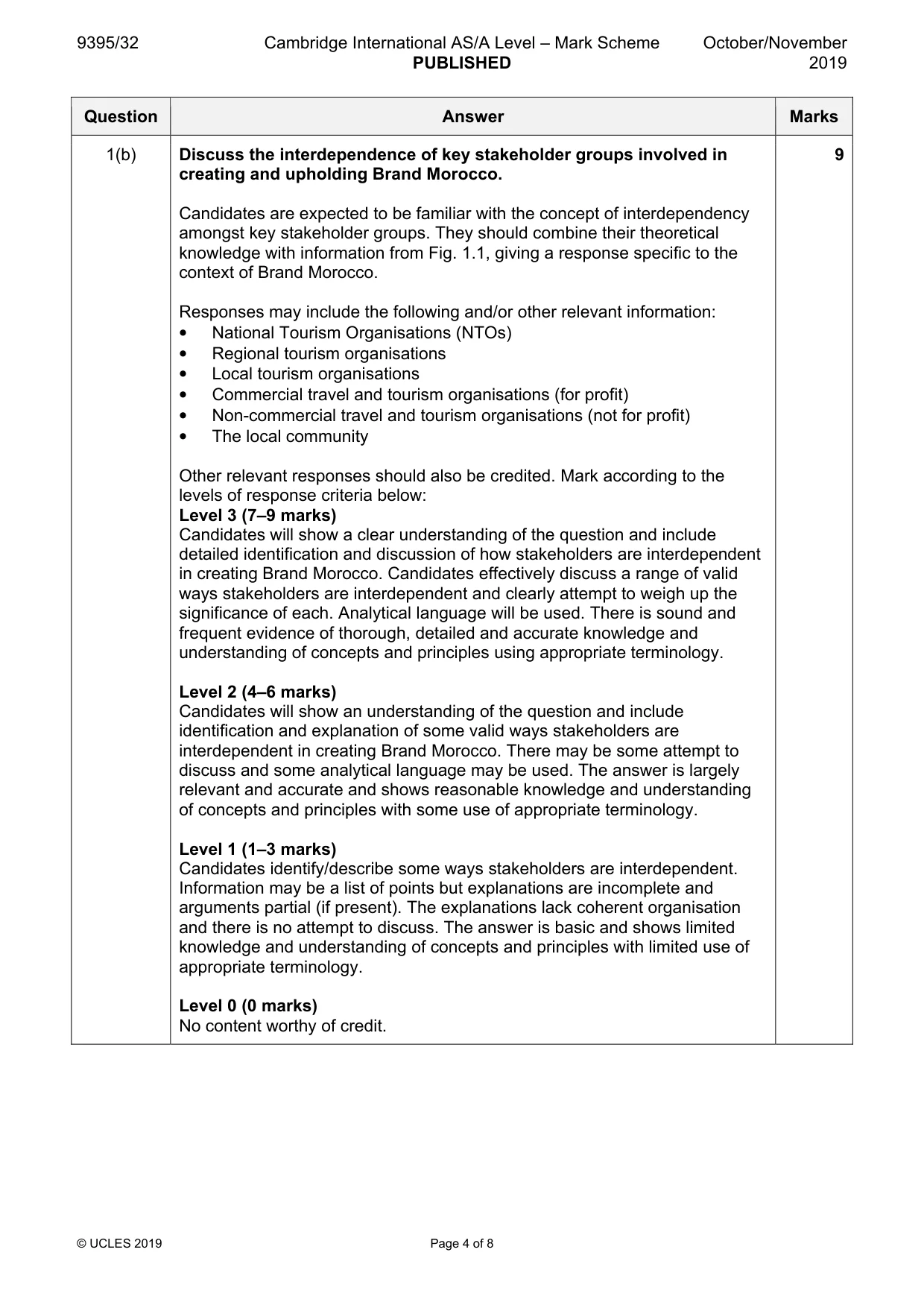 Mark scheme, page 4 of 8