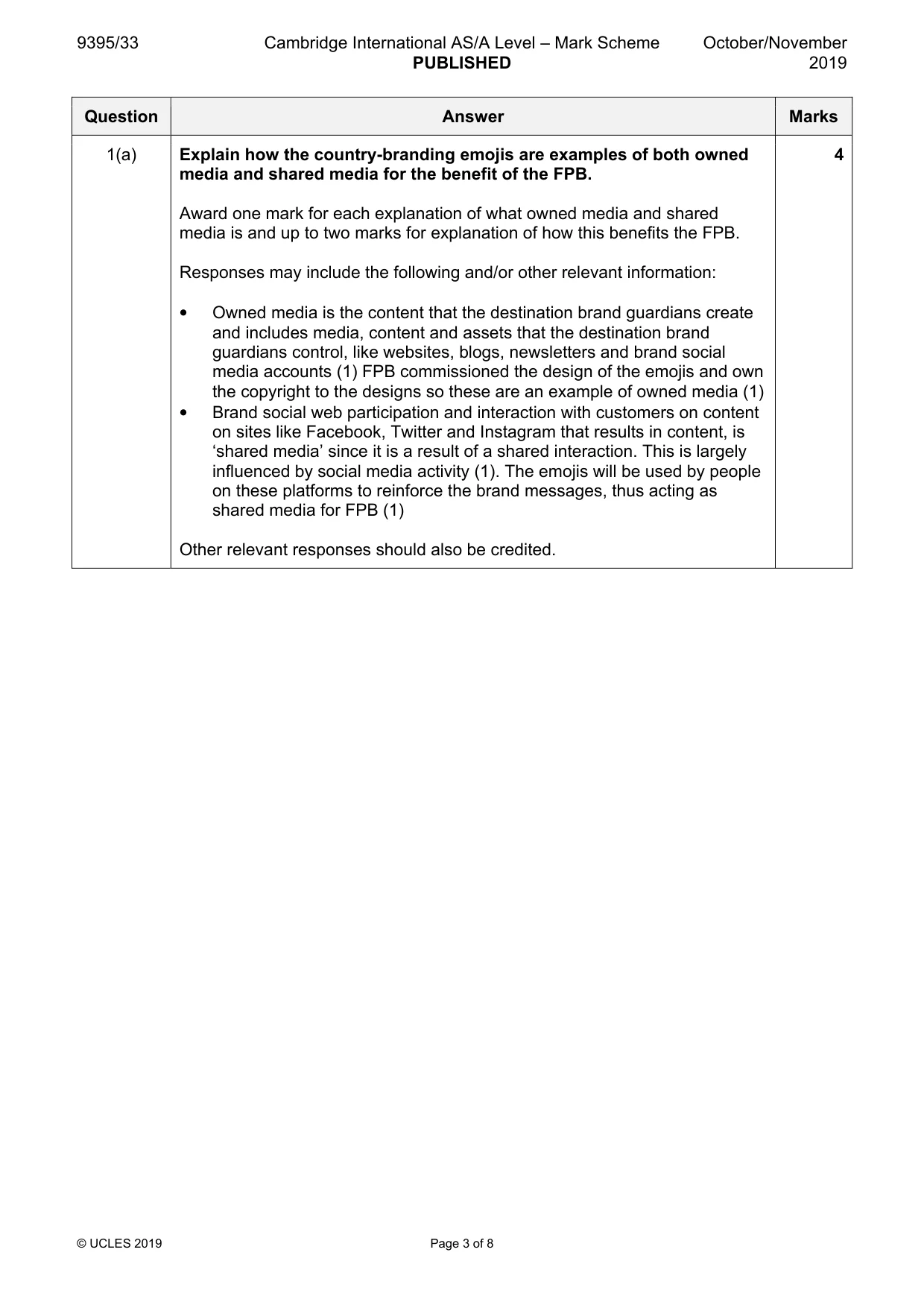Mark scheme, page 3 of 8