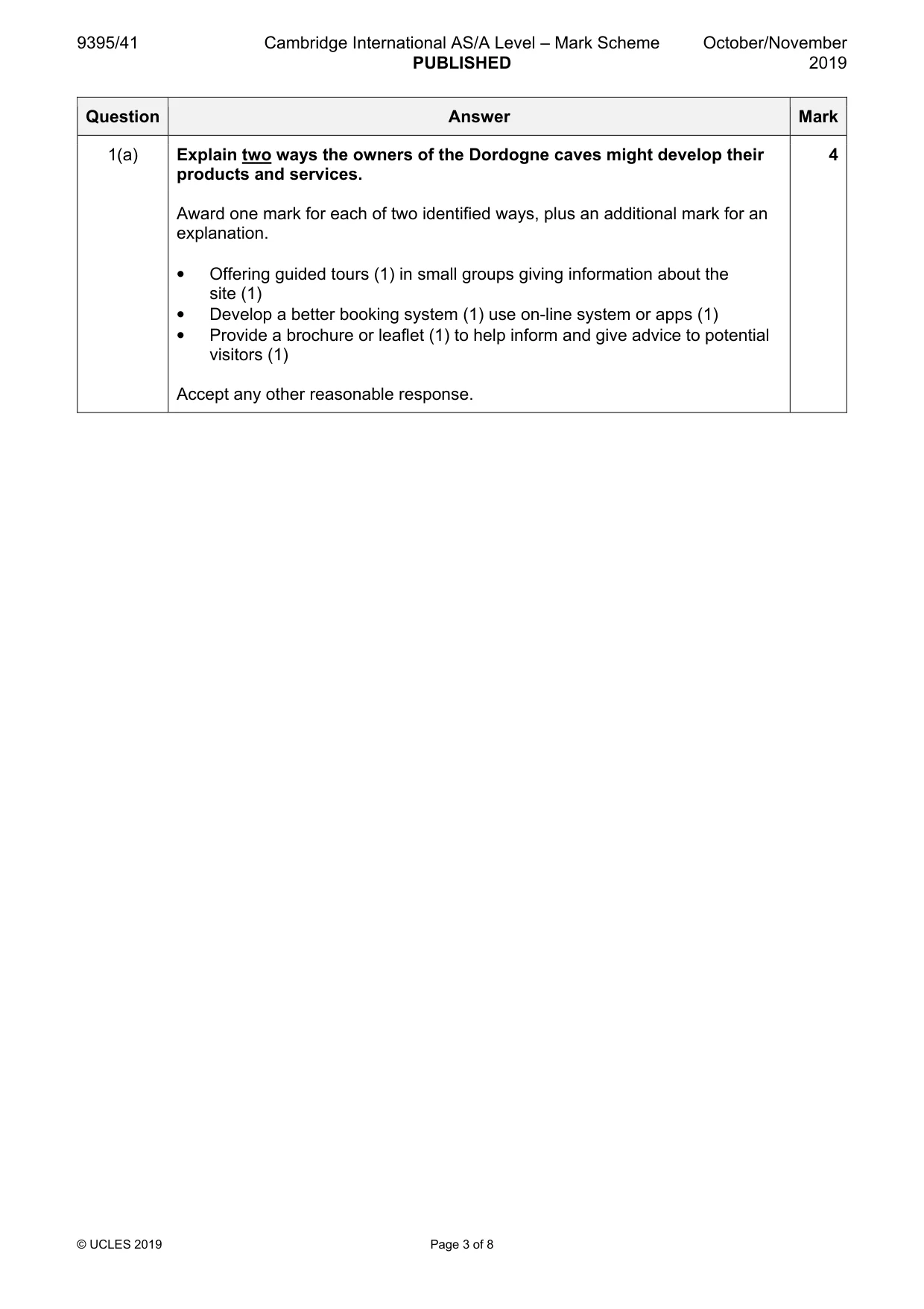 Mark scheme, page 3 of 8
