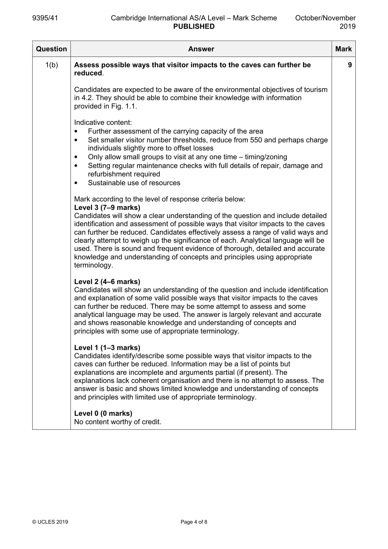 Mark scheme, page 4 of 8