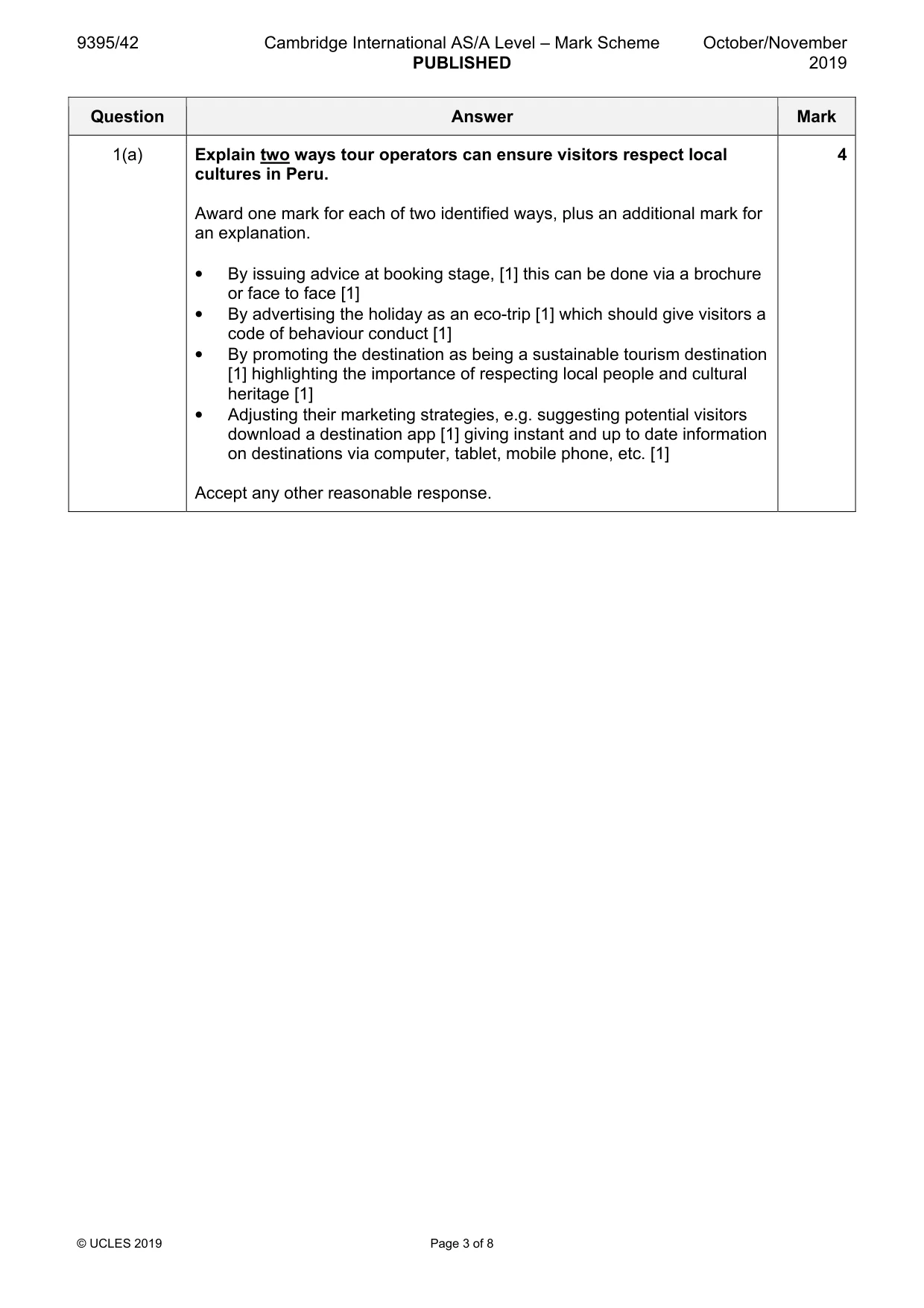 Mark scheme, page 3 of 8