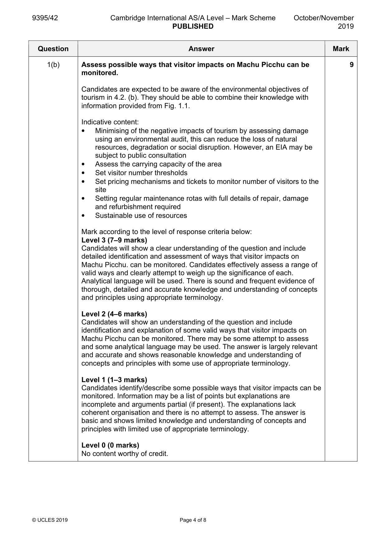 Mark scheme, page 4 of 8