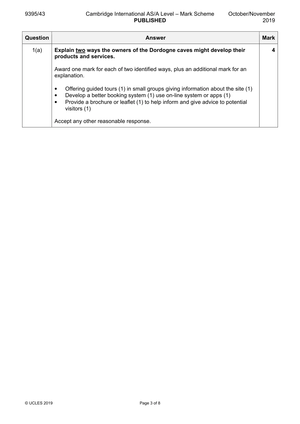 Mark scheme, page 3 of 8