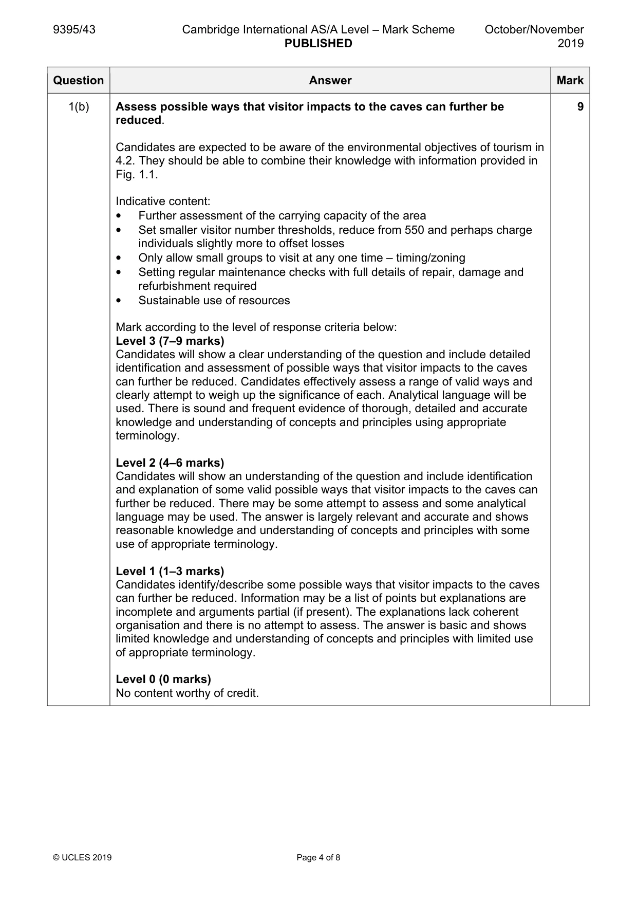 Mark scheme, page 4 of 8