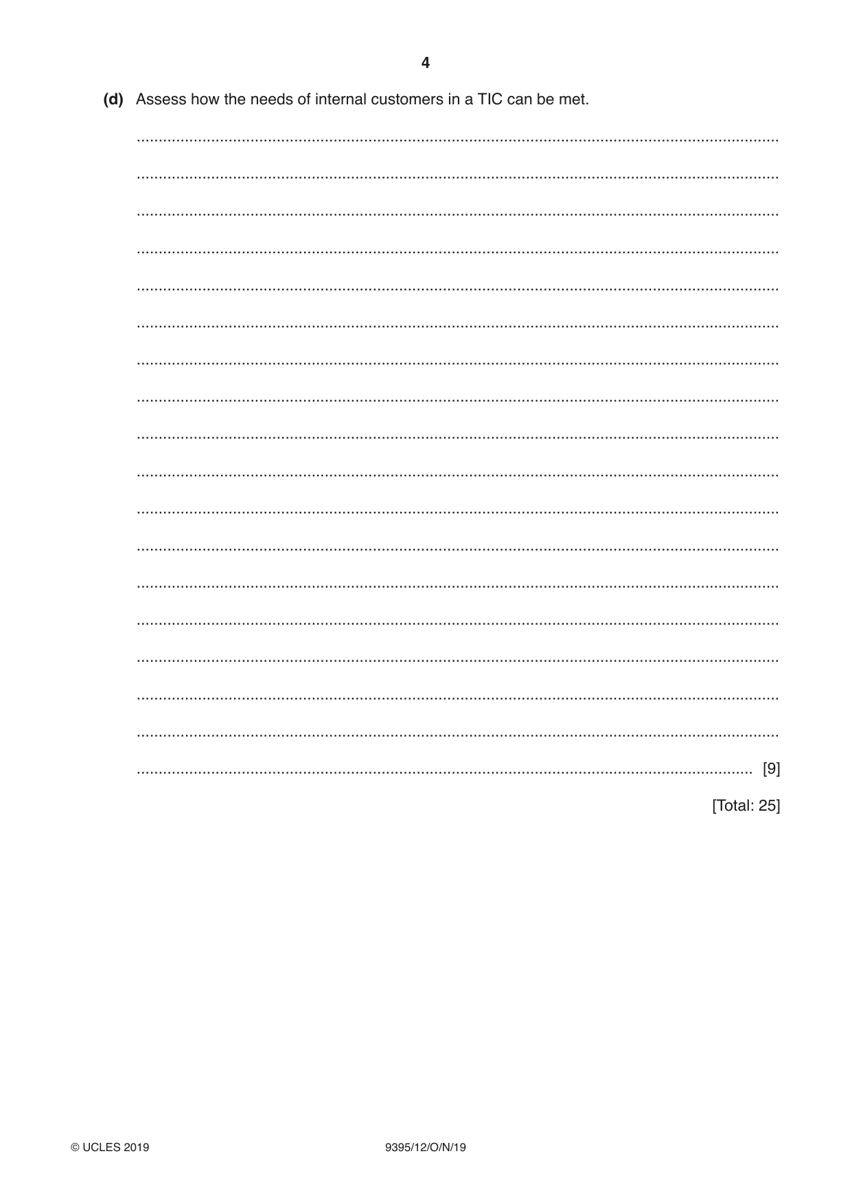 Cambridge A Level Travel and Tourism 9395 2019 Oct/Nov Paper 1 · Variant 2 question paper, page 4 of 16
