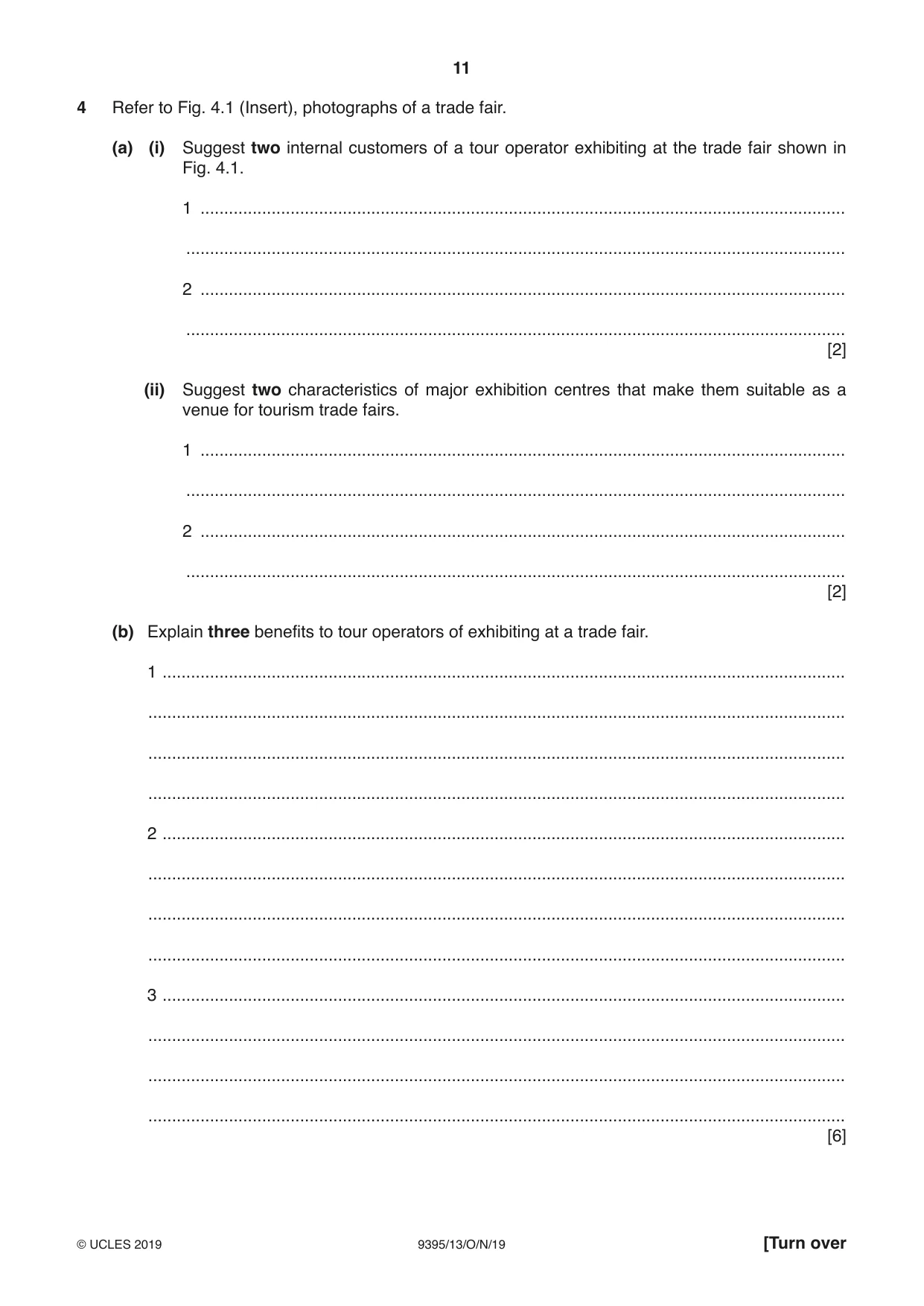 Cambridge A Level Travel and Tourism 9395 2019 Oct/Nov Paper 1 · Variant 3 question paper, page 11 of 16