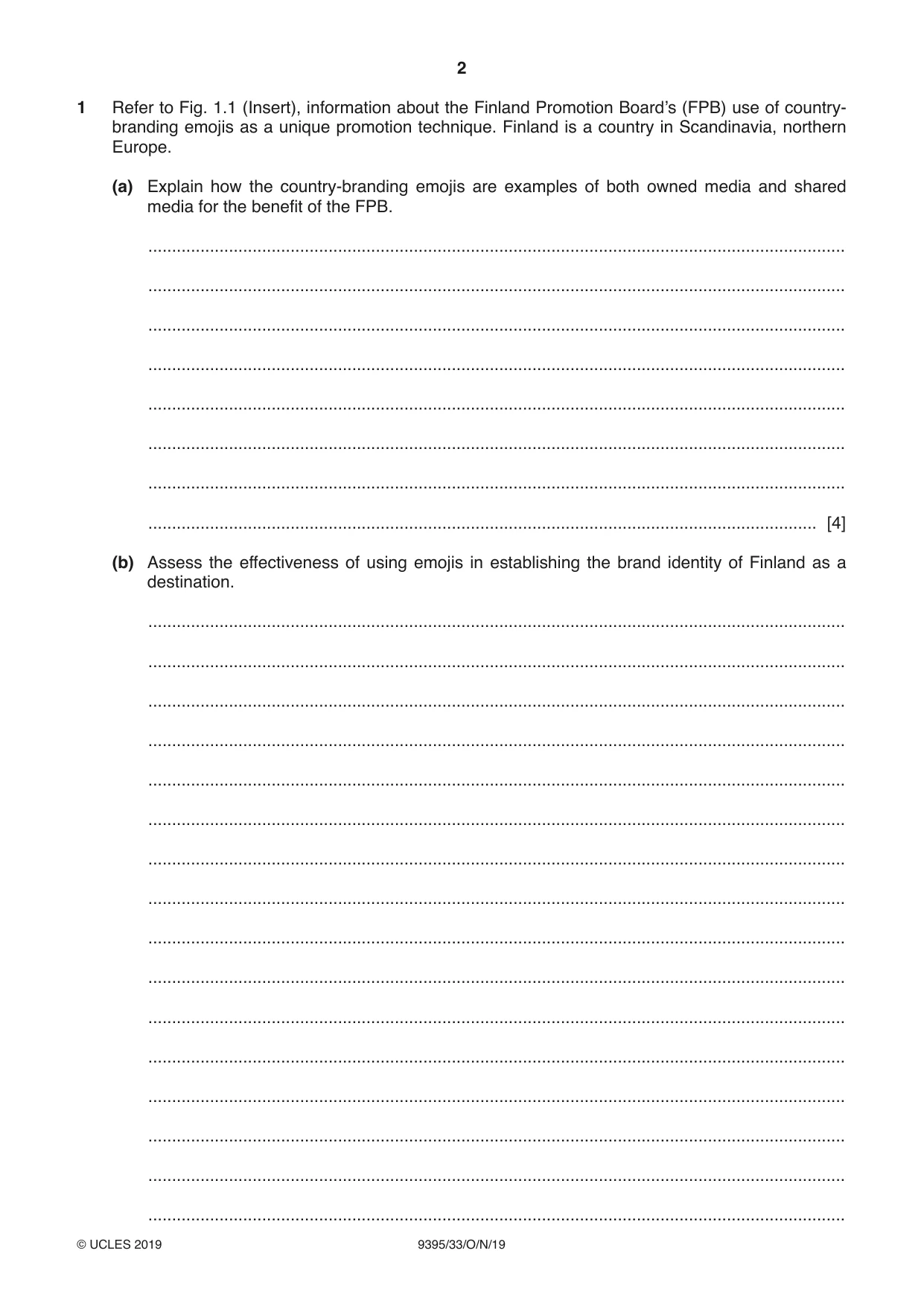 Cambridge A Level Travel and Tourism 9395 2019 Oct/Nov Paper 3 · Variant 3 question paper, page 2 of 12