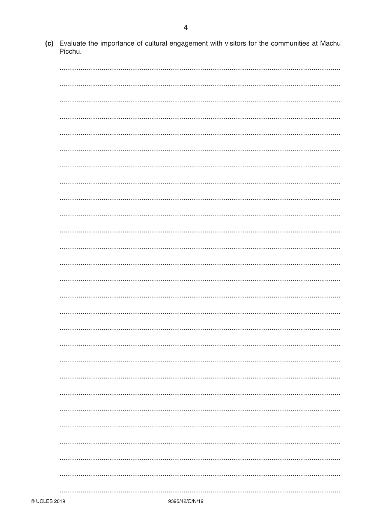 Cambridge A Level Travel and Tourism 9395 2019 Oct/Nov Paper 4 · Variant 2 question paper, page 4 of 12