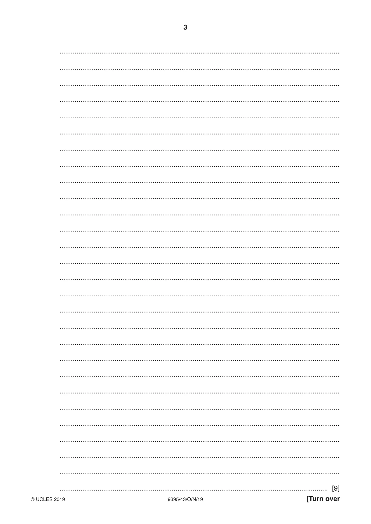 Cambridge A Level Travel and Tourism 9395 2019 Oct/Nov Paper 4 · Variant 3 question paper, page 3 of 12