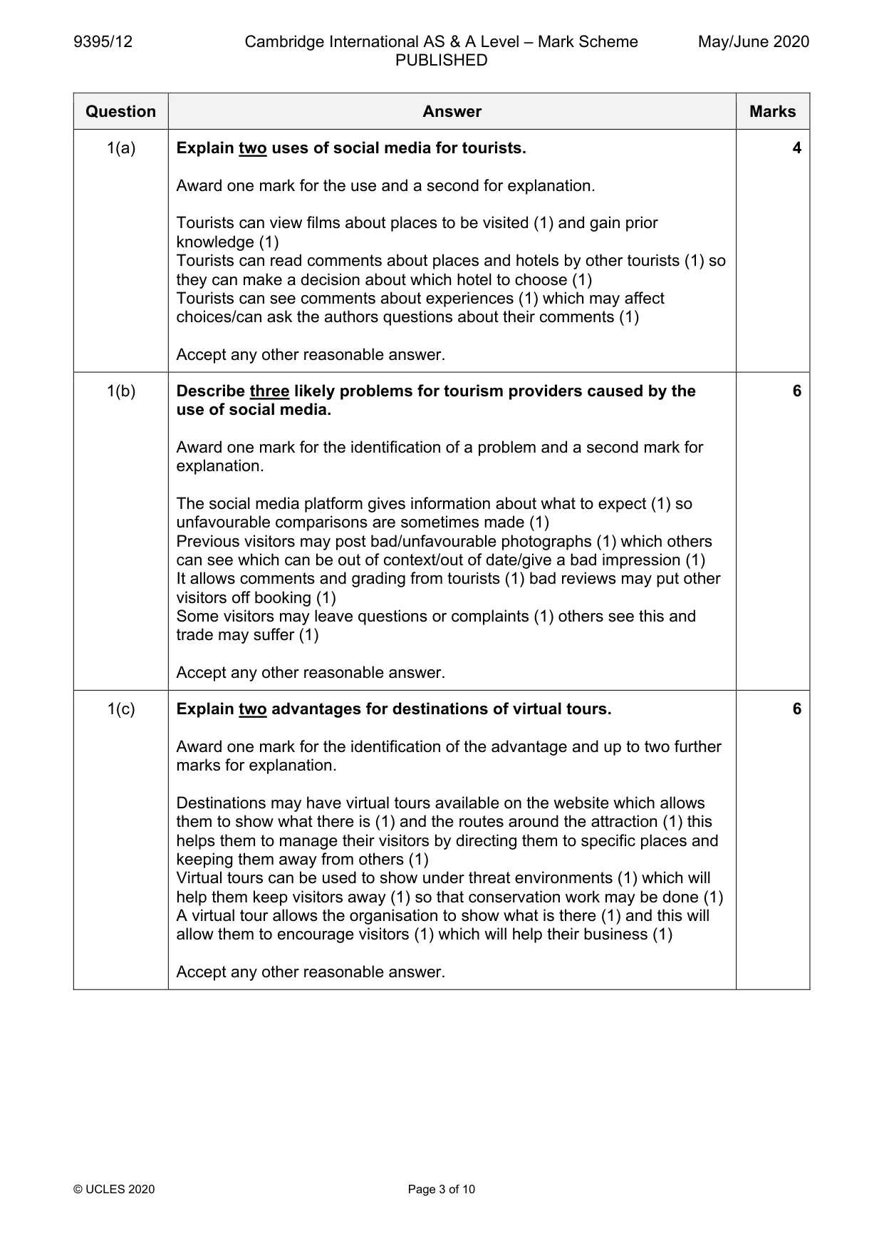 Mark scheme, page 3 of 10